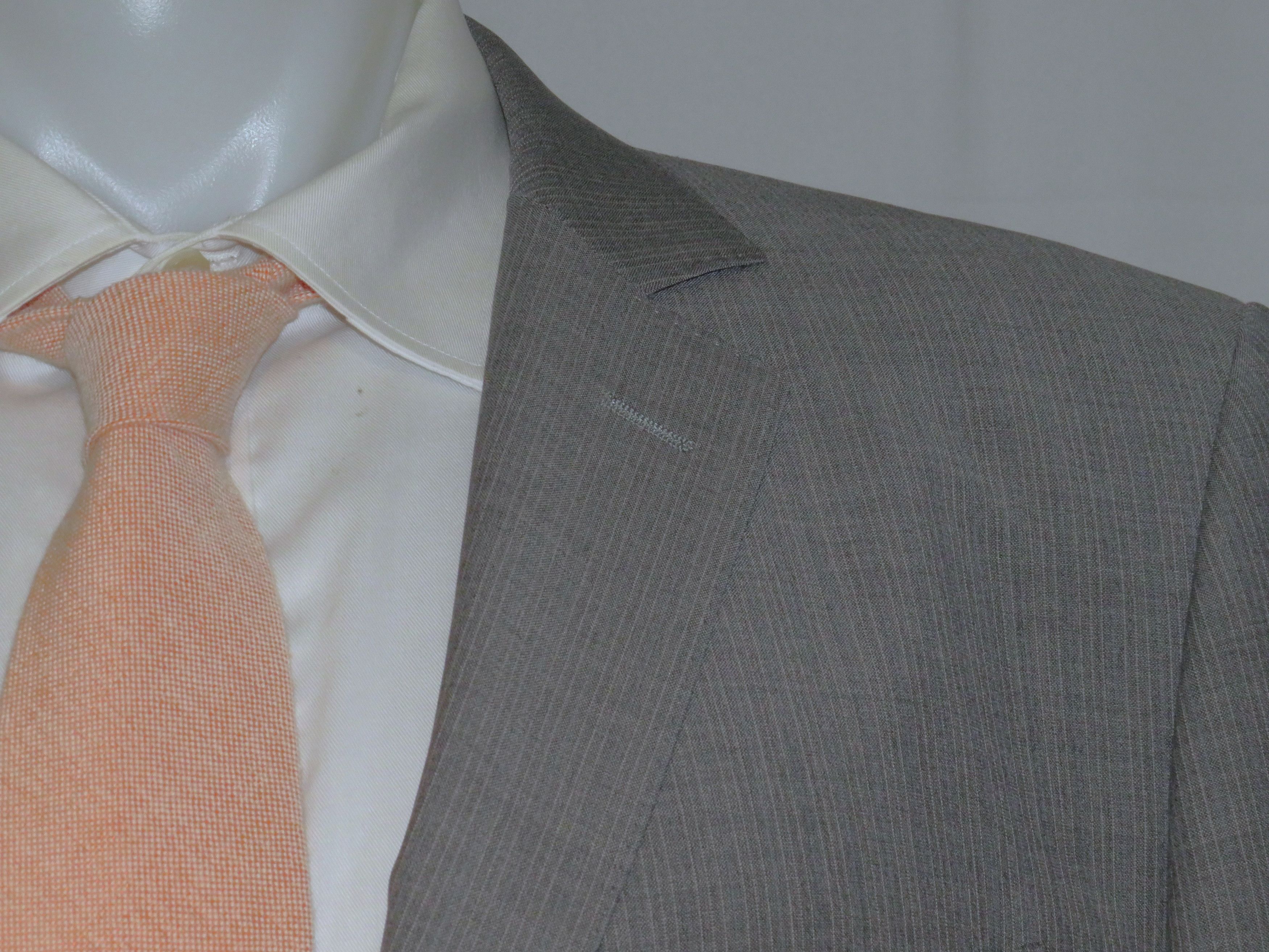 Brooks Brothers 1818 Fitzgerald Drago Gray Striped Two Button Suit 46R Size 46R - 4 Thumbnail