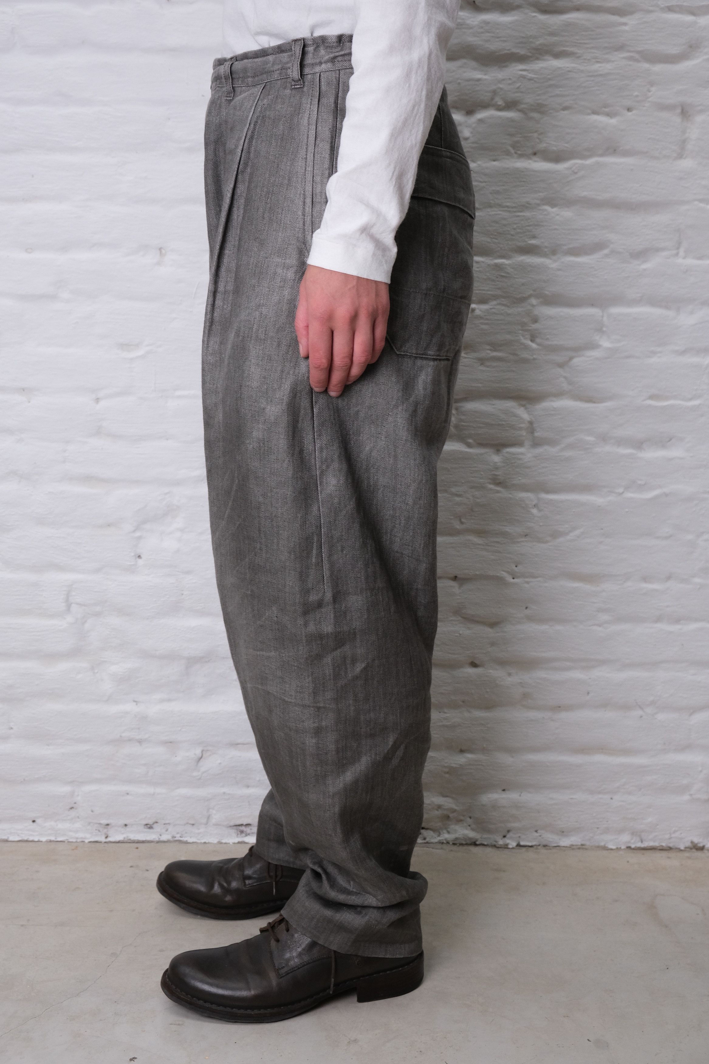 Jan Jan Van Essche trousers#68 in sumi grey linen twill