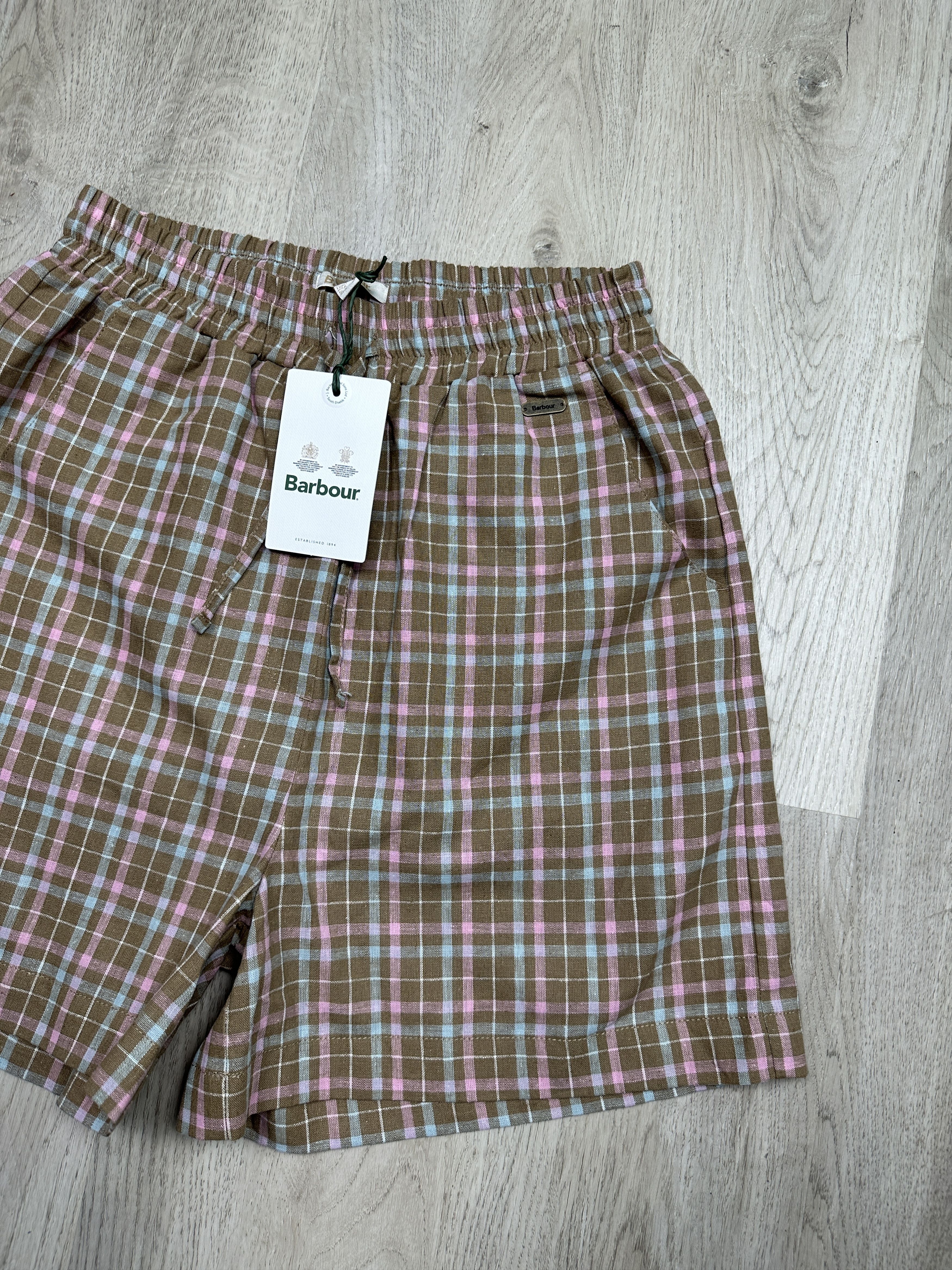 Barbour NEW Barbour Womens Lydia LINEN Check Shorts Size 27" / US 4 / IT 40 - 2 Thumbnail