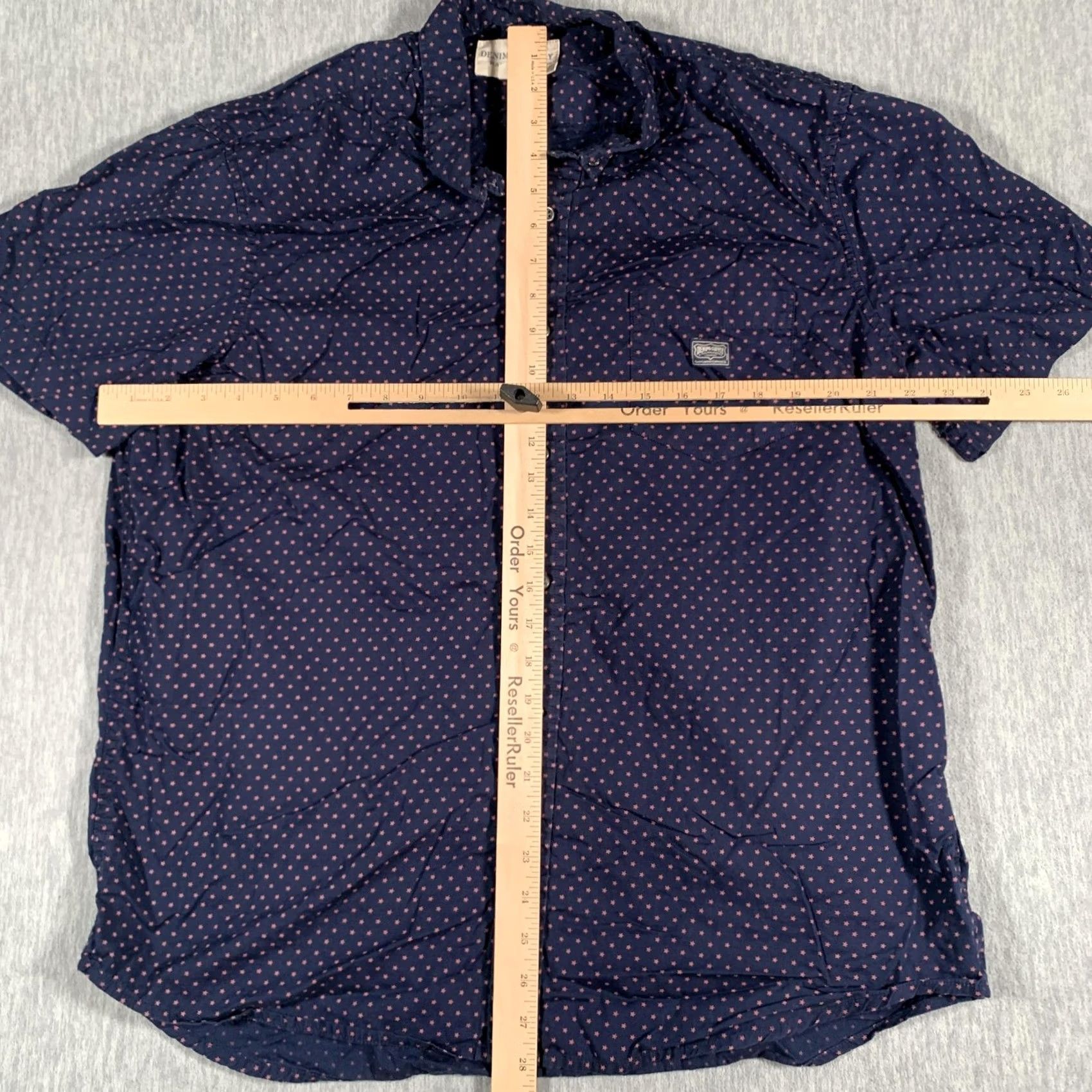 Ralph Lauren Denim & Supply Ralph Lauren Shirt Mens XL Blue Red Star Print Short Sleeve Button-Up Size US XL / EU 56 / 4 - 6 Thumbnail
