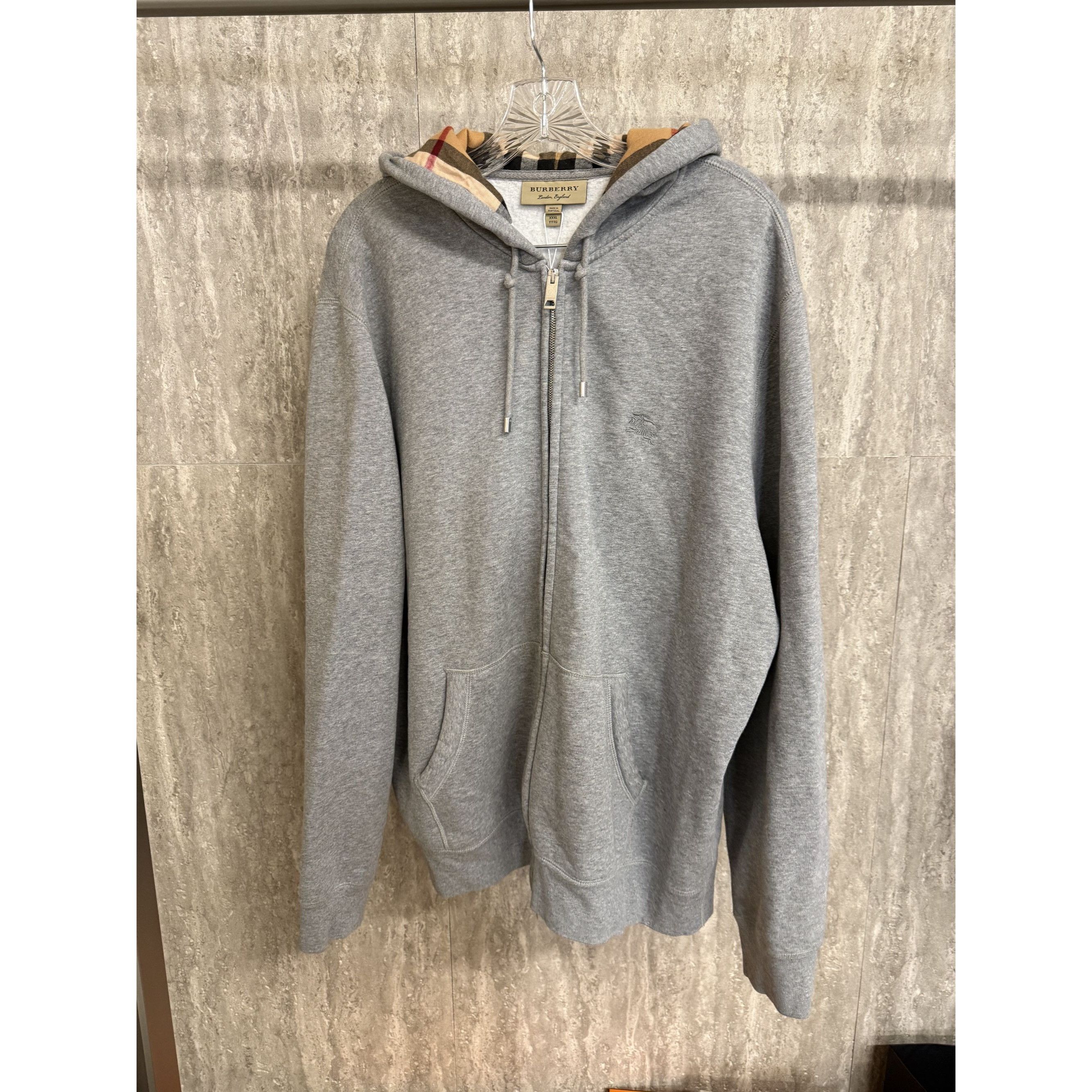 Burberry Burberry Gray Full-Zip Hoodie Sweatshirt XXXL Made In Portug Size US XXL / EU 58 / 5 - 10 Thumbnail