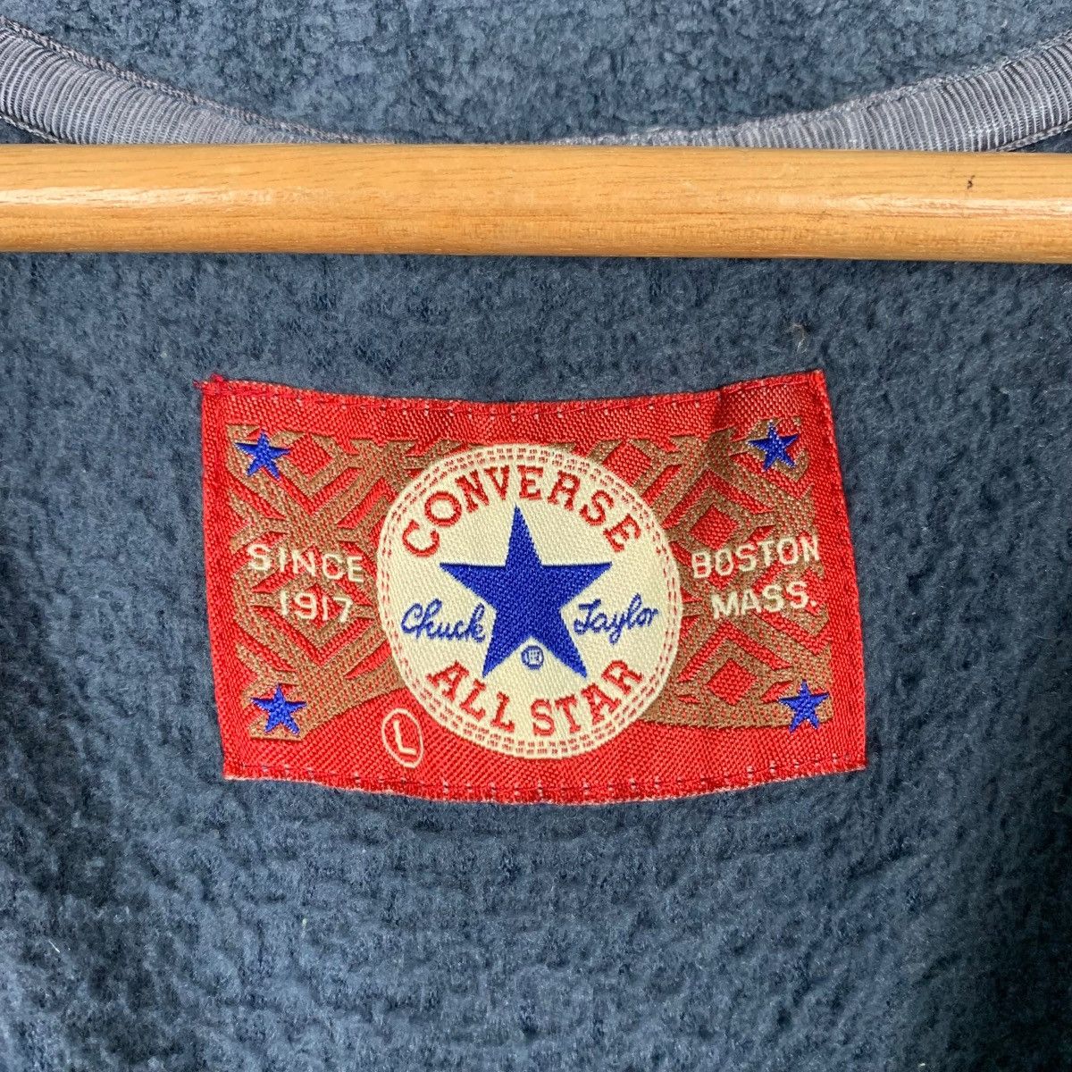 Converse CONVERSE Small Logo Half Zip Blue Fleece Pullover #1406-C59 Size US L / EU 52-54 / 3 - 14 Thumbnail