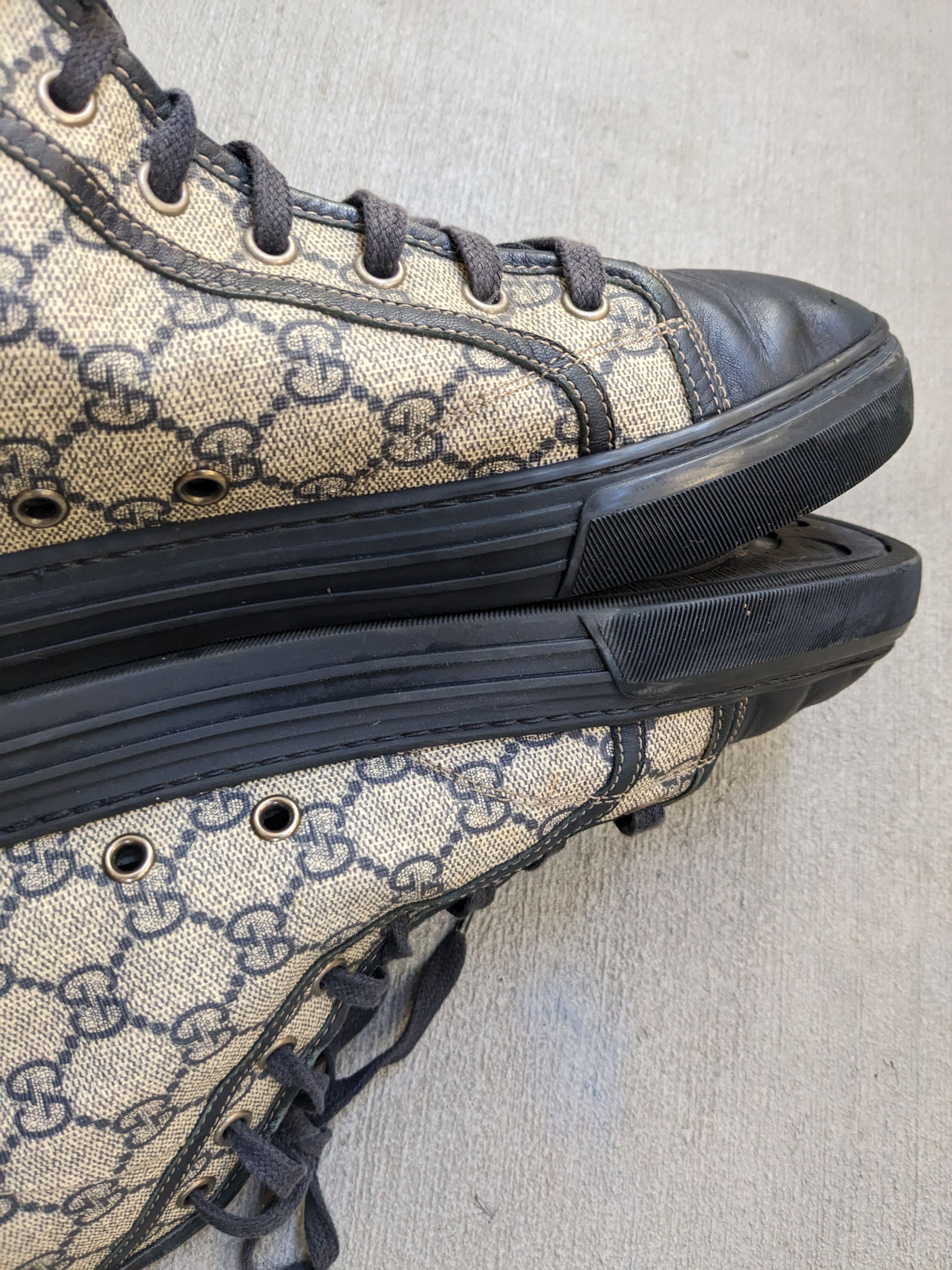 Gucci Gucci High Top Sneakers Navy Blue Leather Size 9.5 Lace Up Size US 9.5 / EU 42-43 - 11 Thumbnail
