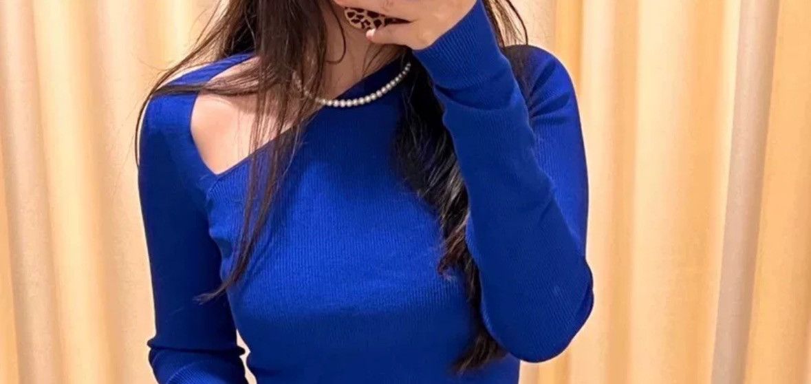 Helmut Lang Helmut Lang Klein Blue Cross Shoulder Knitted Shirt Size S / US 4 / IT 40 - 4 Thumbnail