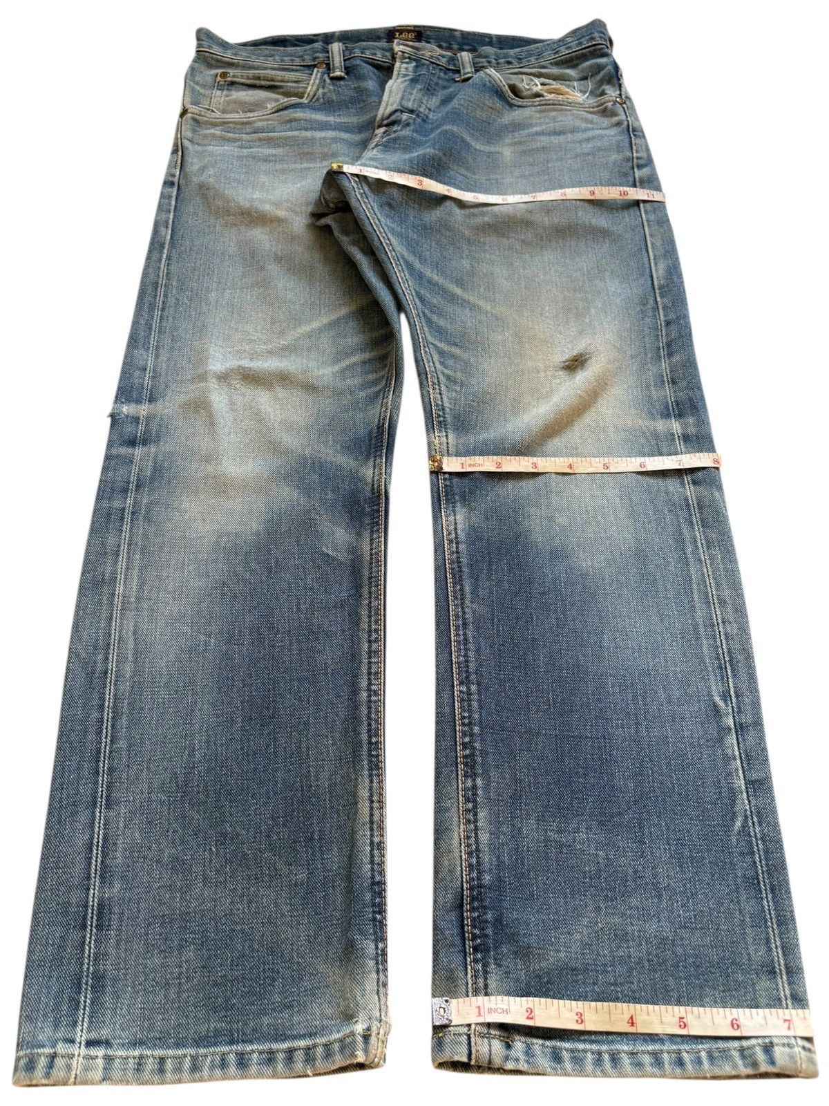 Lee Vintage Lee 101 Selvedge Mud Wash Distressed Jeans Size US 32 / EU 48 - 15 Thumbnail