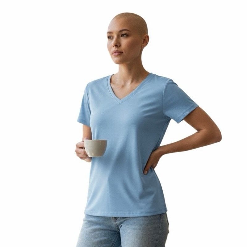 The Unbranded Brand T-Shirt For Women’s Short Sleeve V Neck Dry Workout Top Sz L Size L / US 10 / IT 46 - 1 Thumbnail