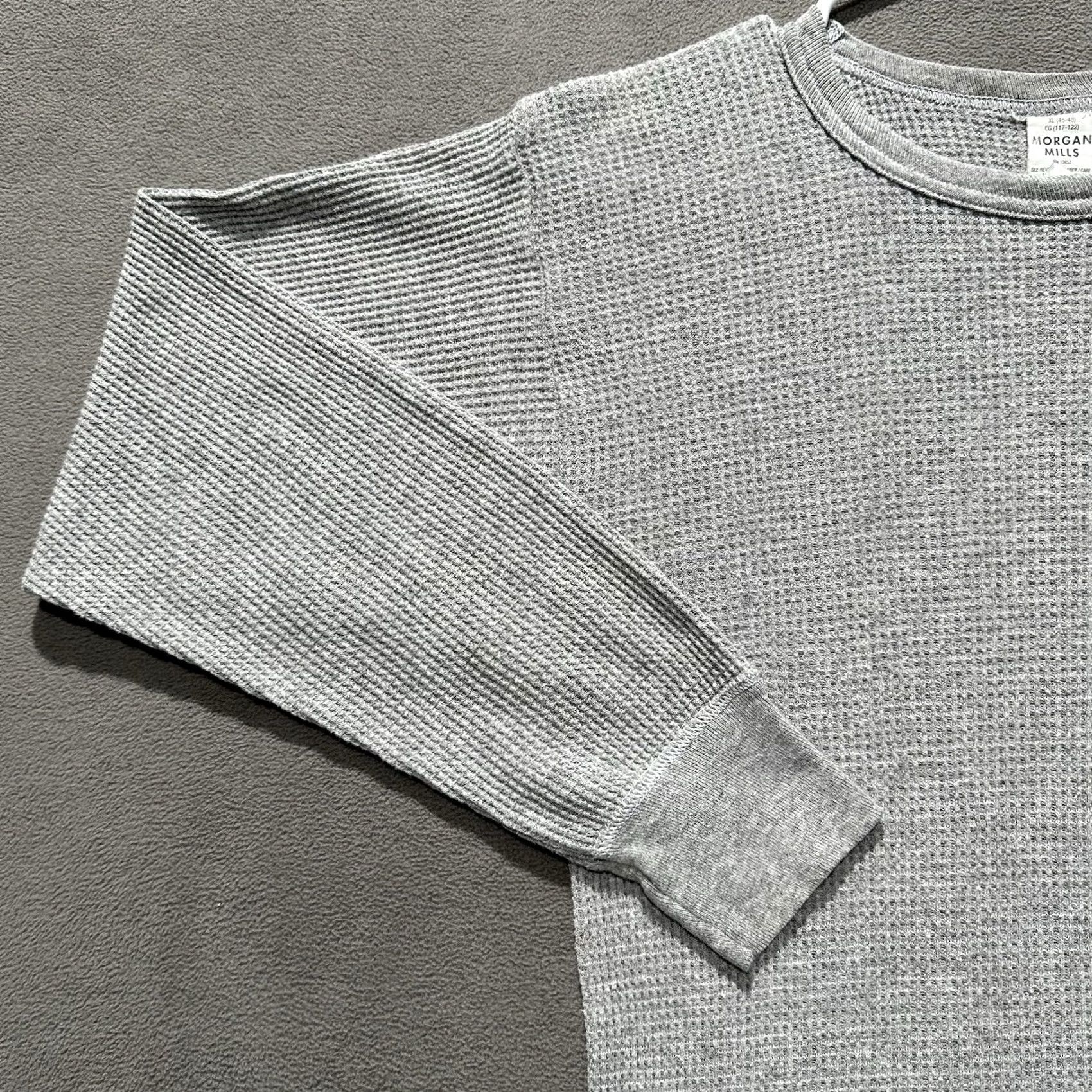 Vintage VINTAGE Morgan Mills Shirt Mens XL Gray Waffle Knit Thermal Long Sleeve Outdoor Size US XL / EU 56 / 4 - 4 Thumbnail