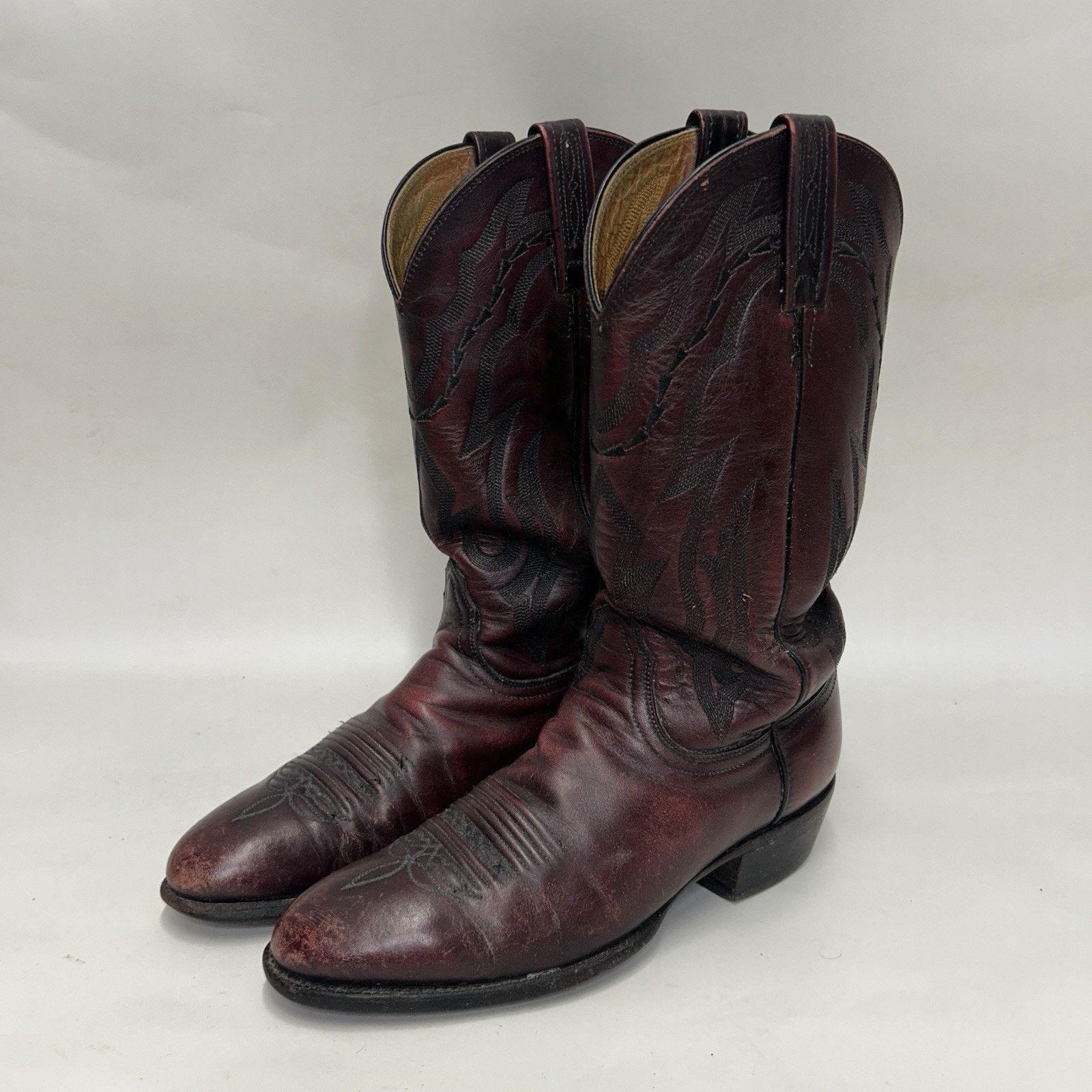 Lucchese Lucchese 2000 Leather Roper Cowboy Boots “Black Cherry” Size US 9 / EU 42 - 3 Thumbnail