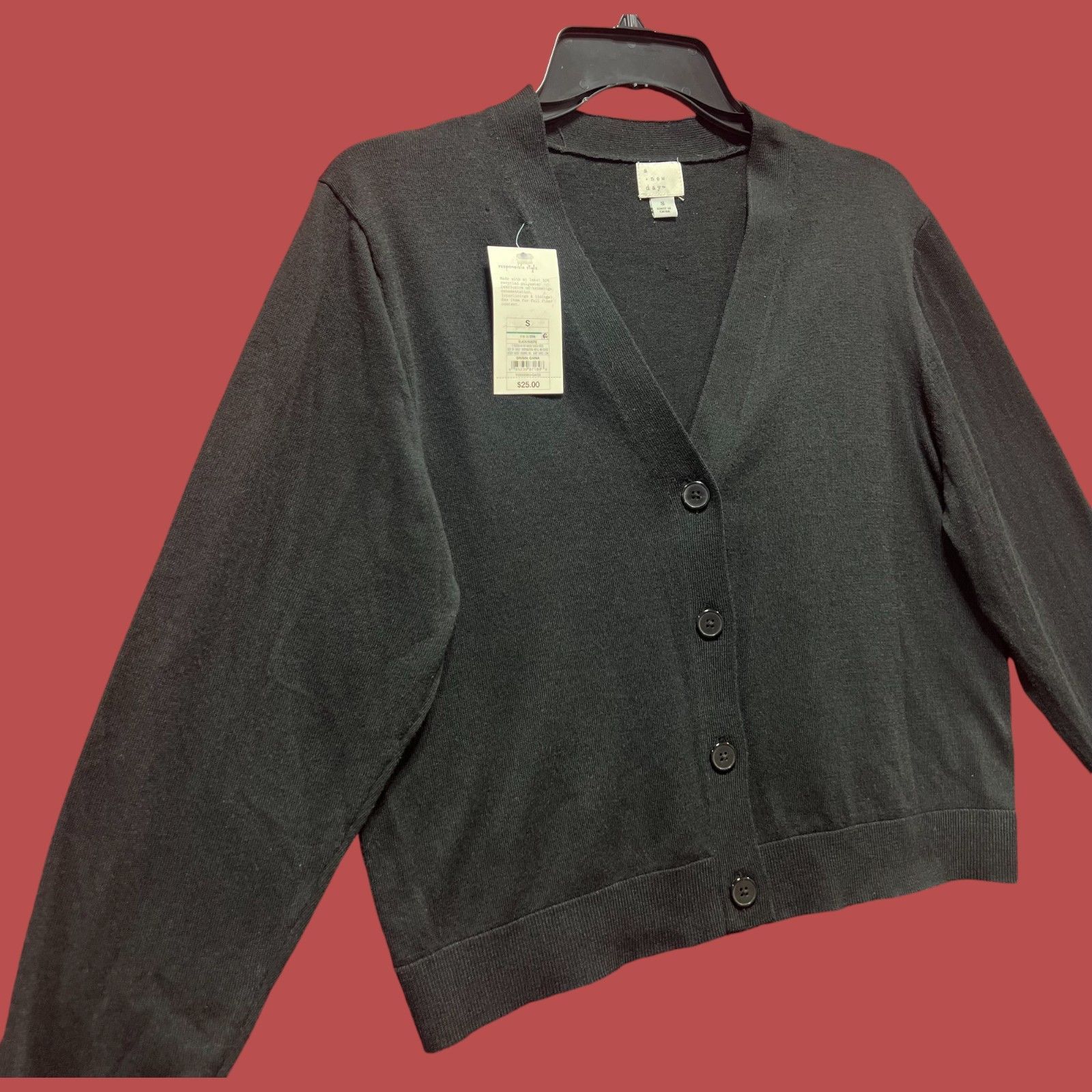 Other A New Day - Women's Button Front Cardigan - Black - Small Size S / US 4 / IT 40 - 16 Thumbnail