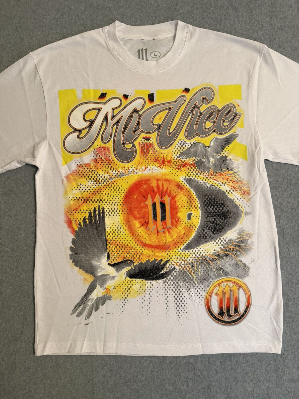 Other Mi Vice White Graphic T-Shirt Size US L / EU 52-54 / 3 - 1 Thumbnail