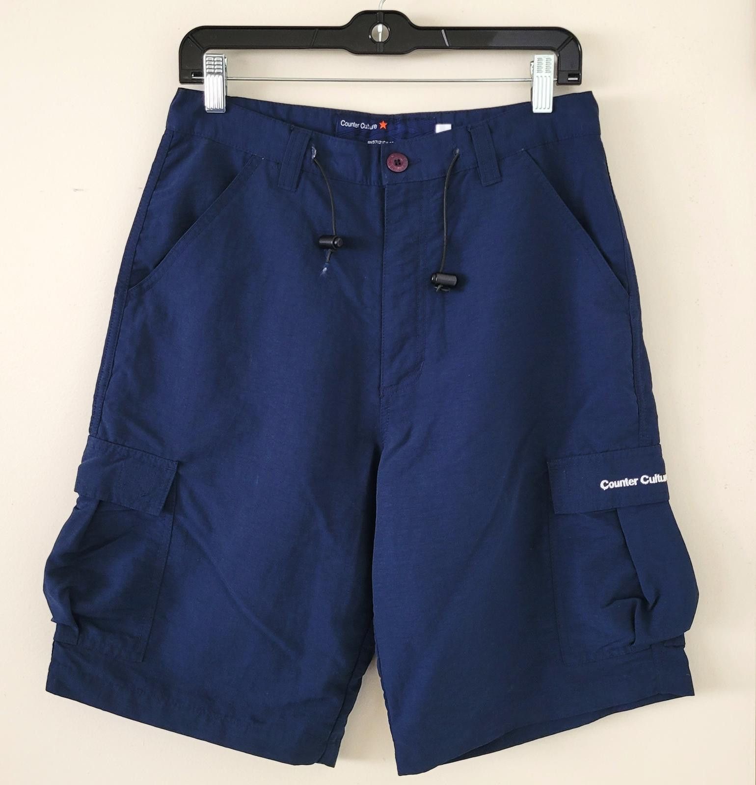 Other Counter Culture Men’s 28" Waist Cargo Shorts Navy Y2K Baggy Size US 30 / EU 46 - 1 Thumbnail
