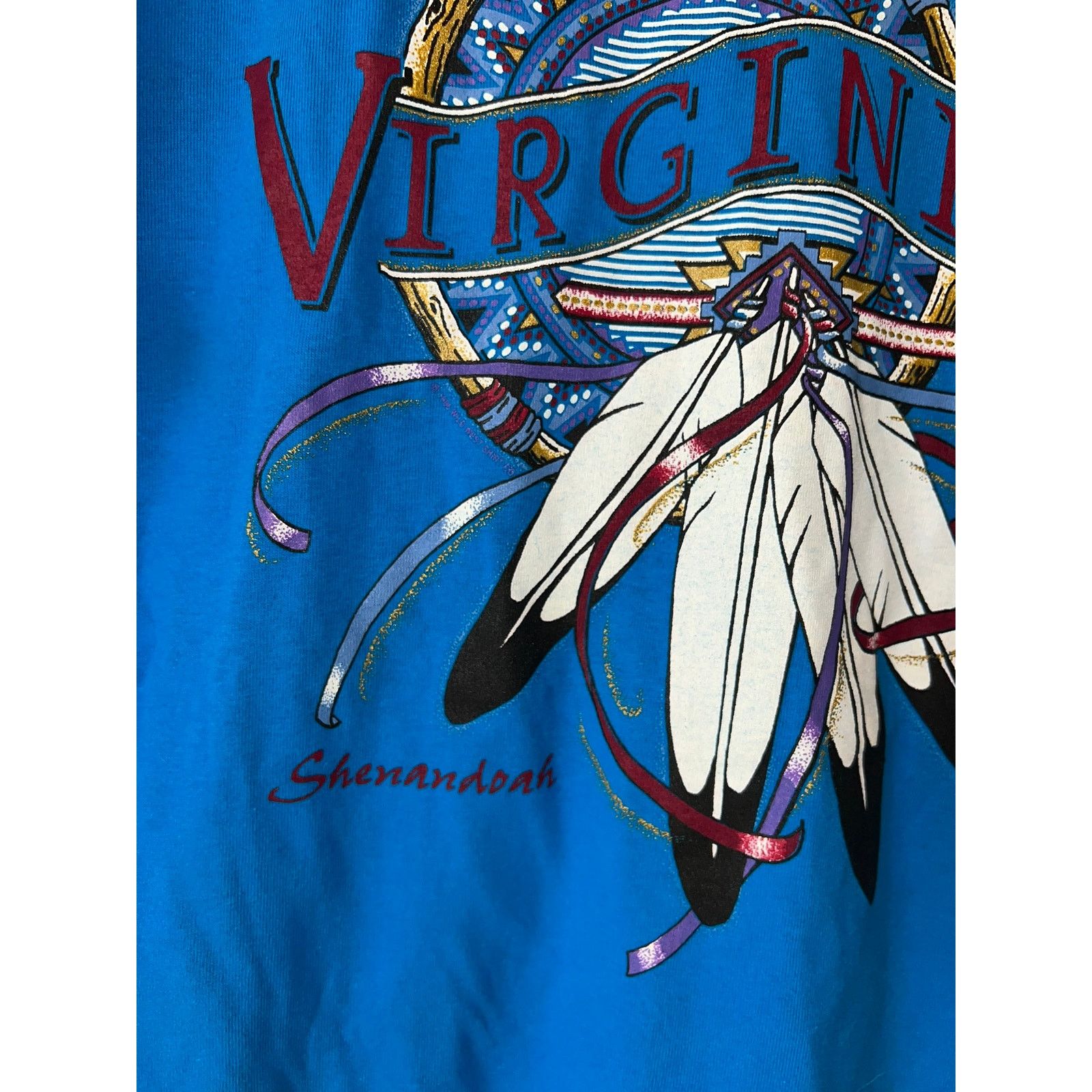 Jerzees Vintage Virginia Shirt Shenandoah Native American Drum 90s L Size US L / EU 52-54 / 3 - 5 Thumbnail