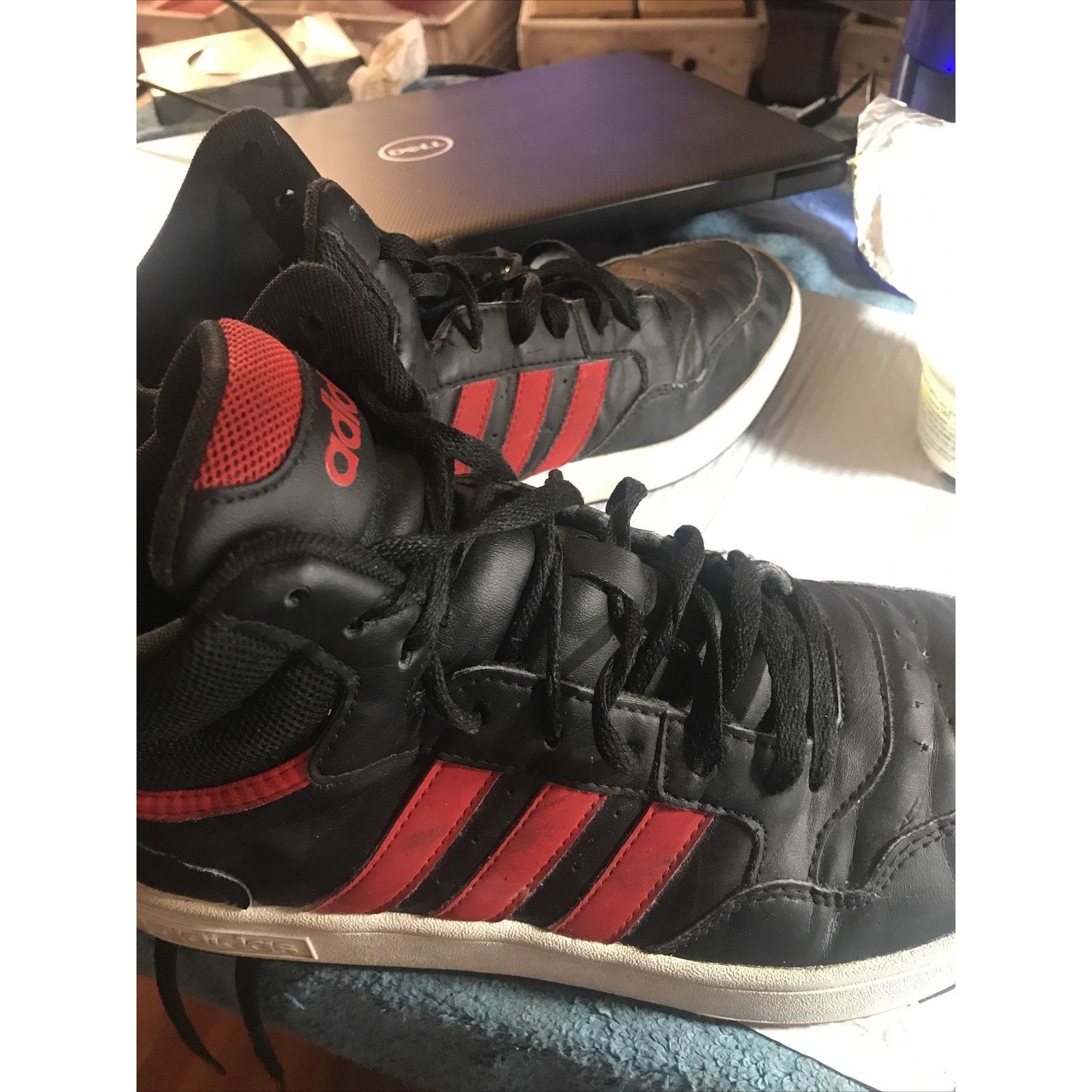 Adidas Size 10.5 - adidas Hoops 3.0 Mid Black Scarlet Size US 10.5 / EU 43-44 - 4 Thumbnail