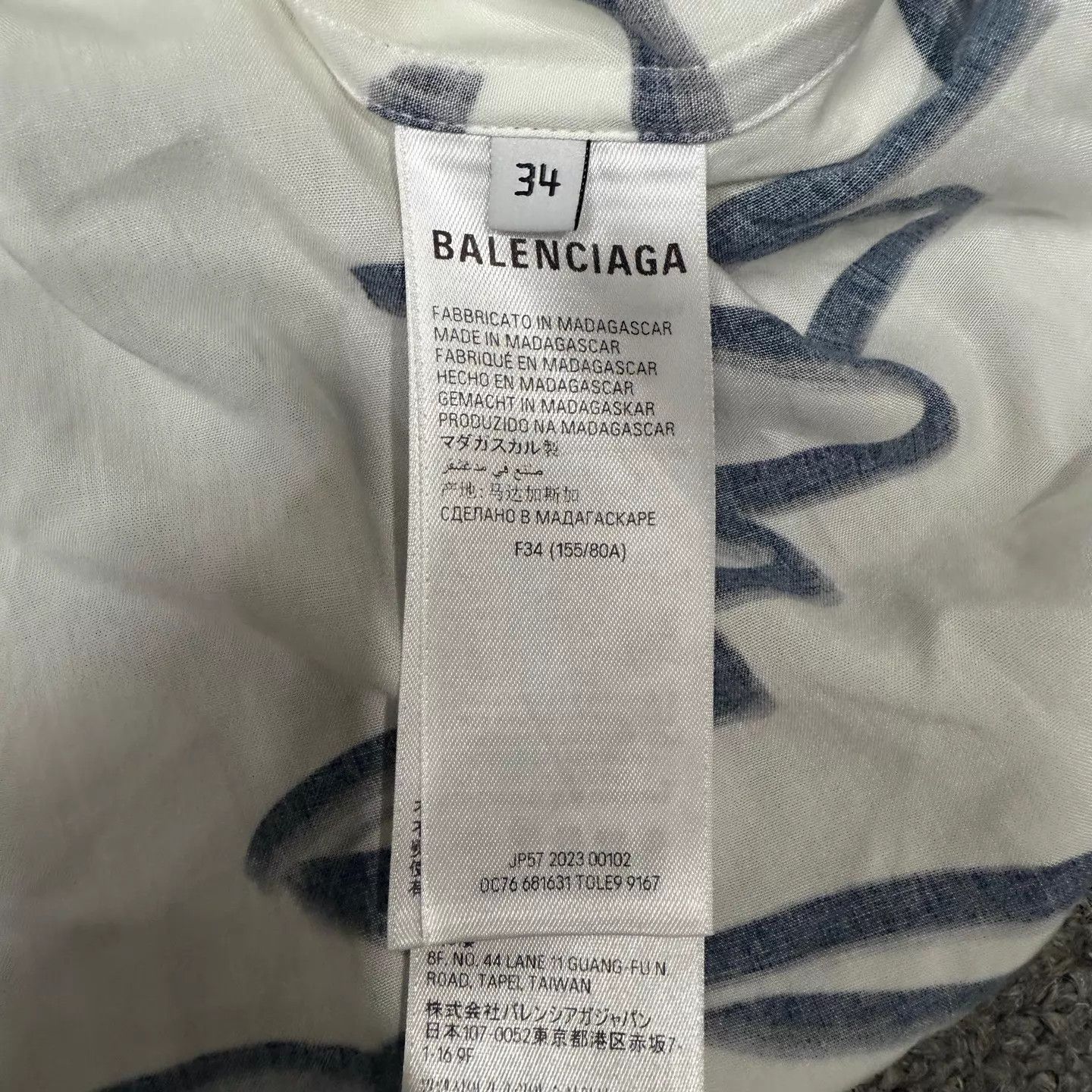 Balenciaga BALENCIGIA White Script Logo LS Shirt 34W 95 New Size XS / US 0-2 / IT 36-38 - 4 Thumbnail
