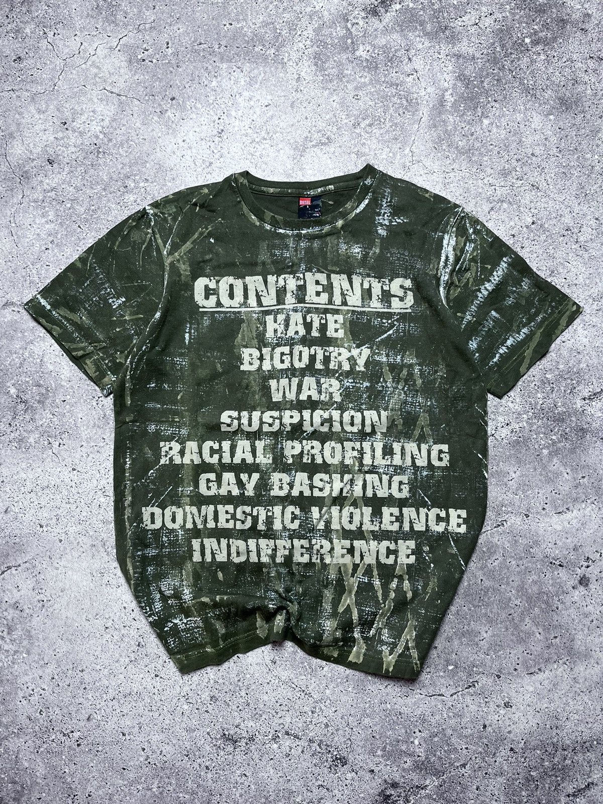 Diesel × Vintage Vintage Diesel Military Style Crazy T Shirt Size M Y2k Size US M / EU 48-50 / 2 - 1 Thumbnail