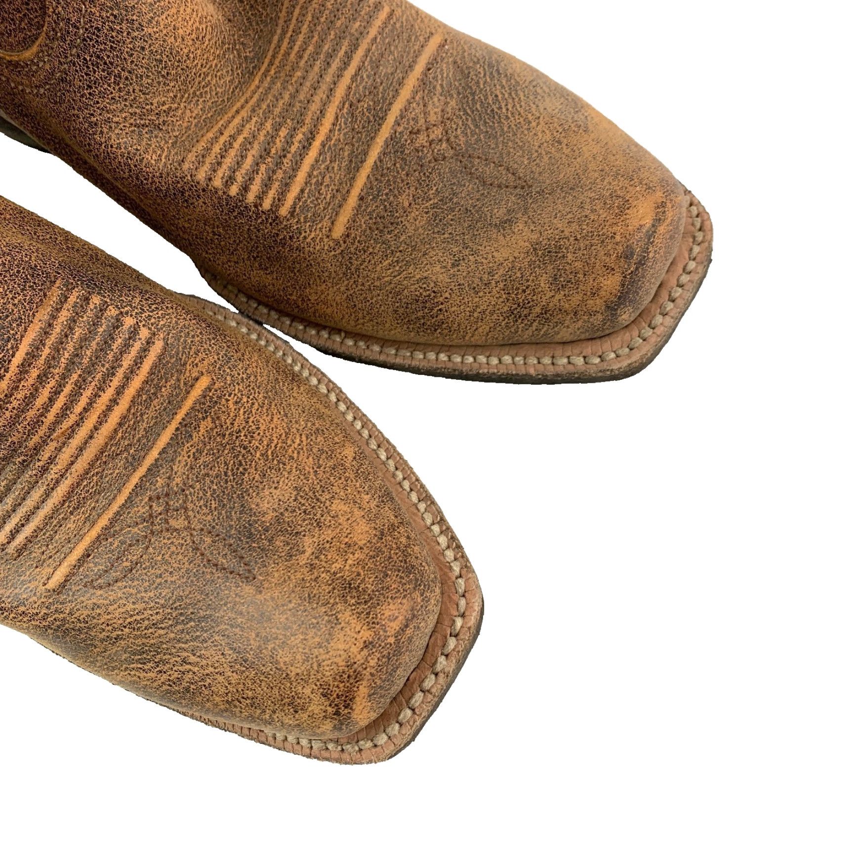 Ariat Ariat Womens Boot Distressed Leather Round Up 10018581 Western Cowboy Leather US 8.5B Brown Shoe Width B Vintage No Day? Size US 9 / IT 39 - 2 Thumbnail