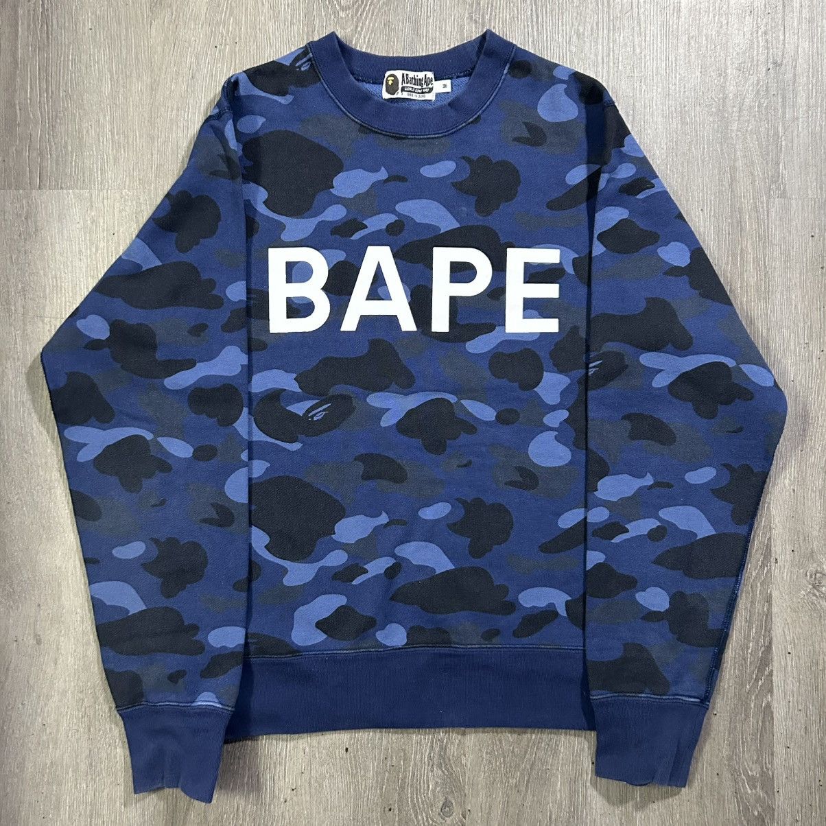 Bape BAPE Blue Camo Sweatshirt Size US M / EU 48-50 / 2 - 1 Thumbnail