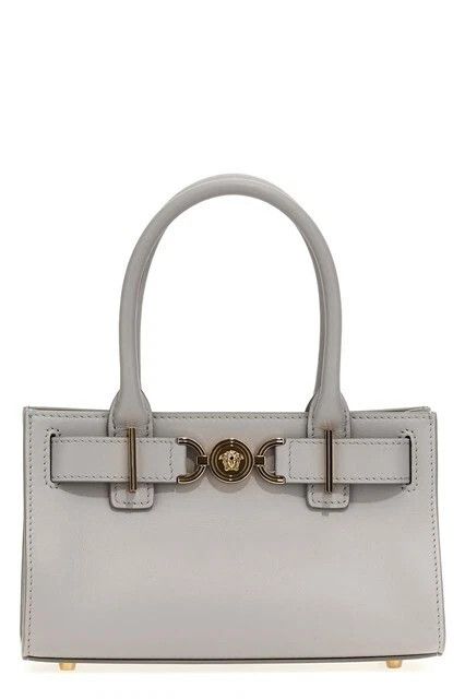 VERSACE Medusa'95 Gray Small Leather Tote New Authentic