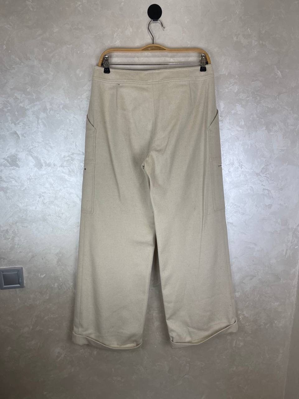 Max Mara Max Mara Wool Angora Wide Leg Pants Beige US 12 Size 34" / US 12 / IT 48 - 4 Thumbnail