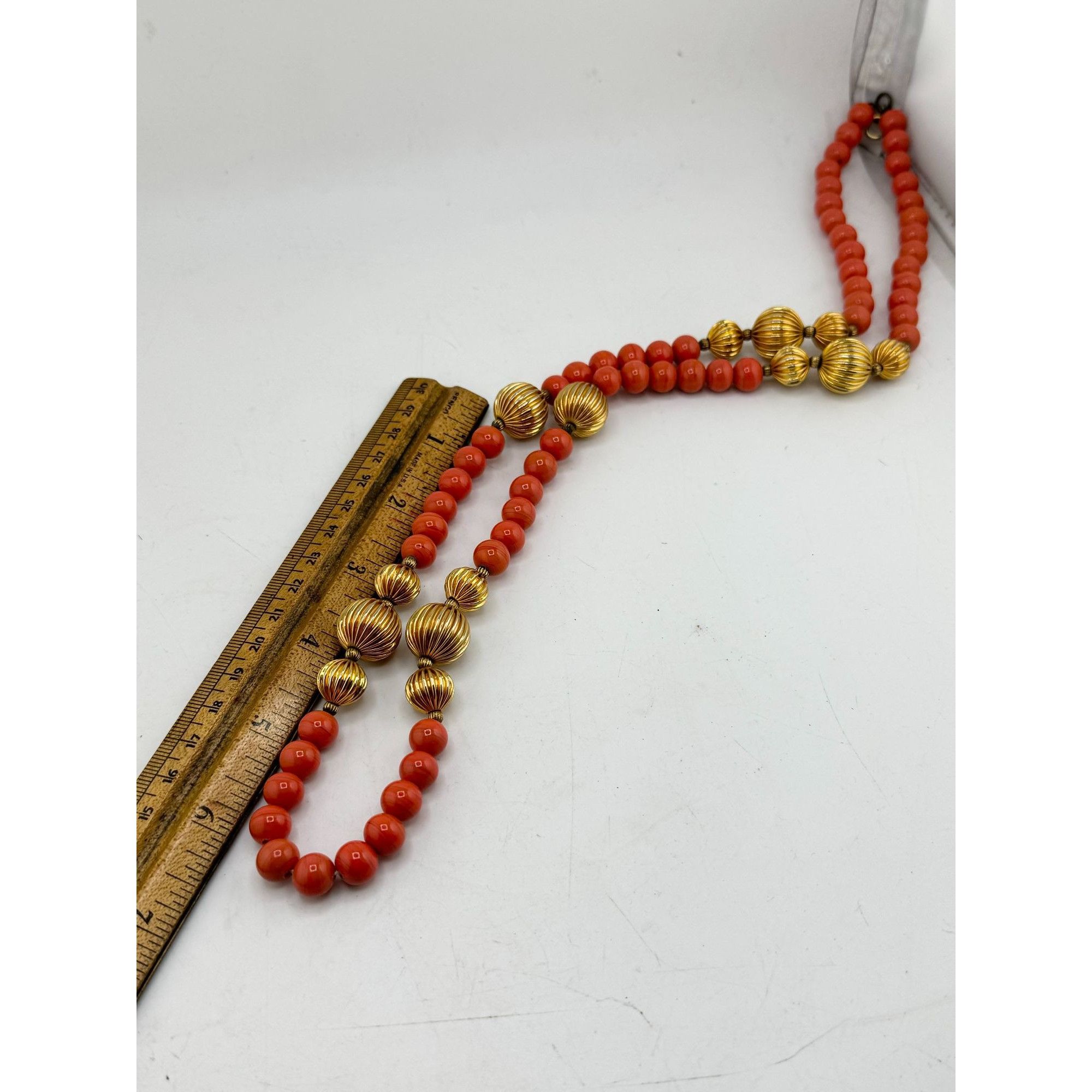 Vintage Vintage orange gold beaded necklace Size ONE SIZE - 5 Thumbnail