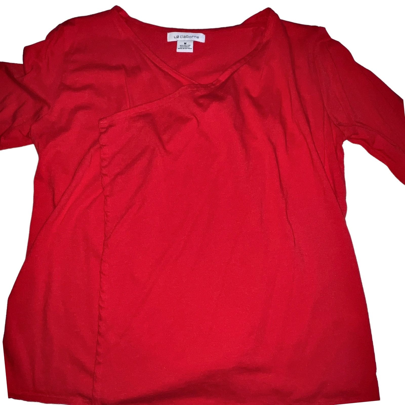 Liz Claiborne Women's Open Front Red Sweater Size Medium Liz Claiborne Size M / US 6-8 / IT 42-44 - 5 Thumbnail