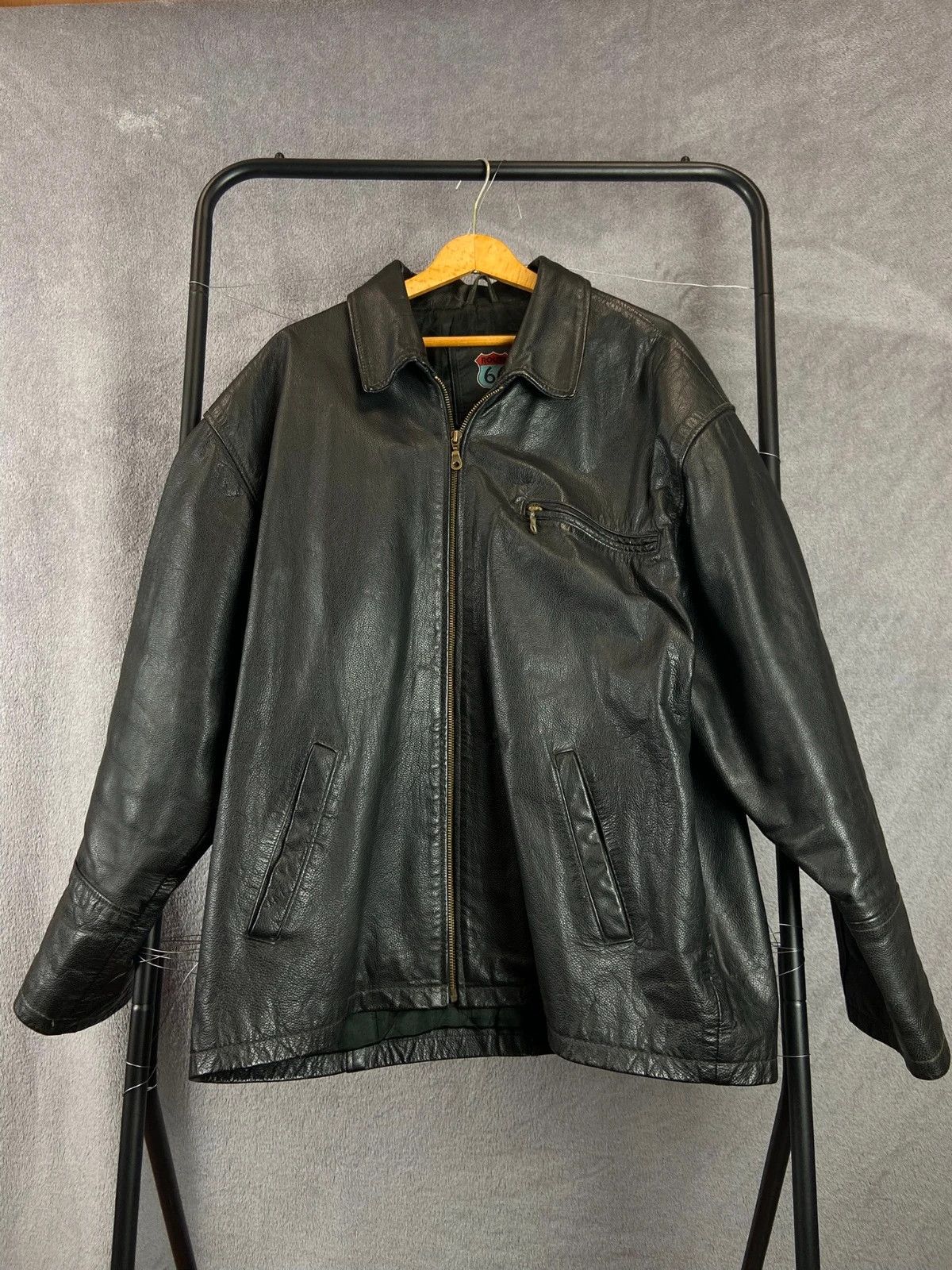 Route 66 Route 66 Oversized Leather Jacket Black Y2K Size US L / EU 52-54 / 3 - 1 Thumbnail
