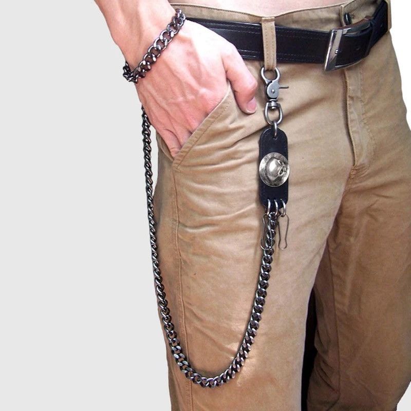 Jewelry Hip hop punk horns skull metal gothic wild pants chain Size ONE SIZE - 1 Thumbnail