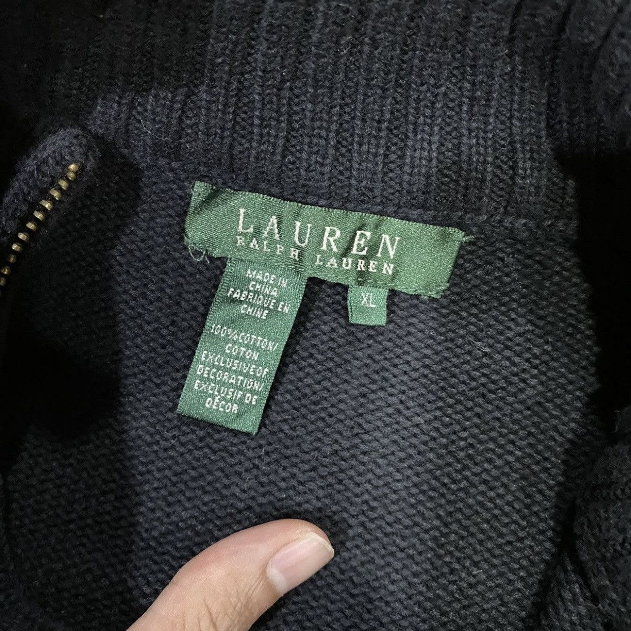 Lauren Ralph Lauren Vintage Lauren Ralph Lauren Black Full Zip Sweater Jacket Size US S / EU 44-46 / 1 - 13 Thumbnail