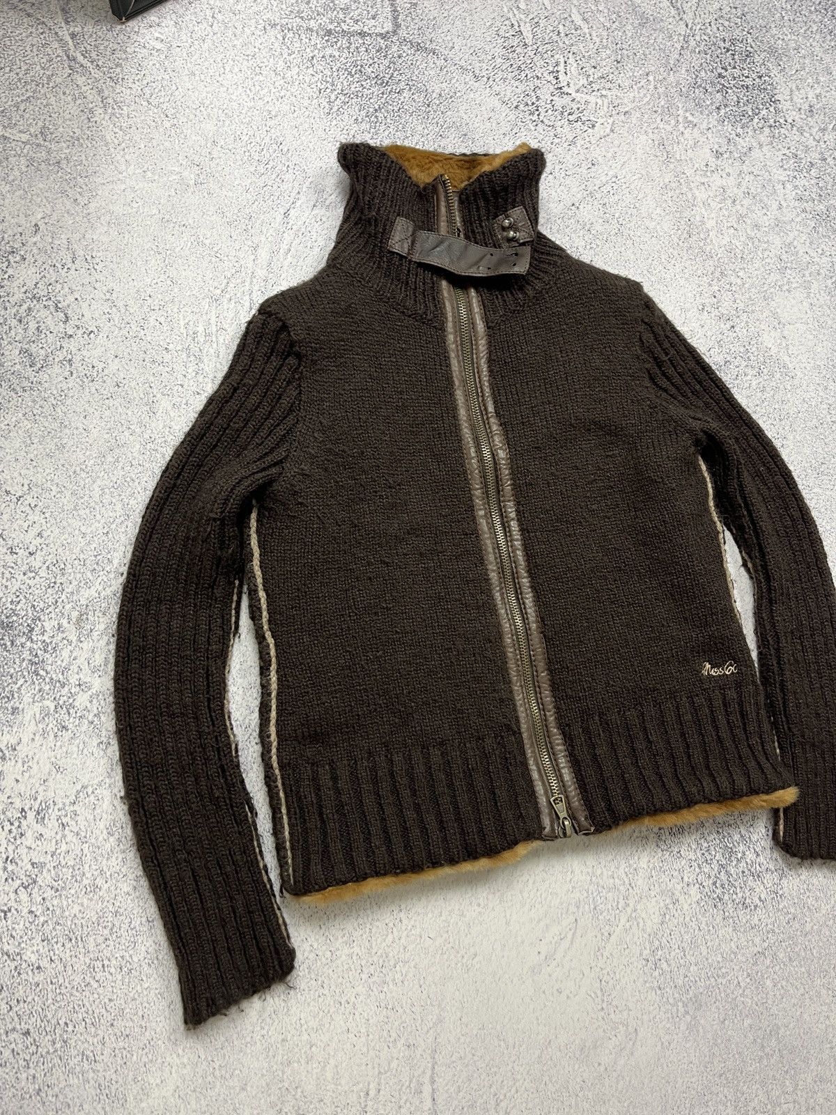 Japanese Brand Miss Sixty Fur Zip Up Crop Knit Sweater Jacket Avant Garde Size US S / EU 44-46 / 1 - 8 Thumbnail