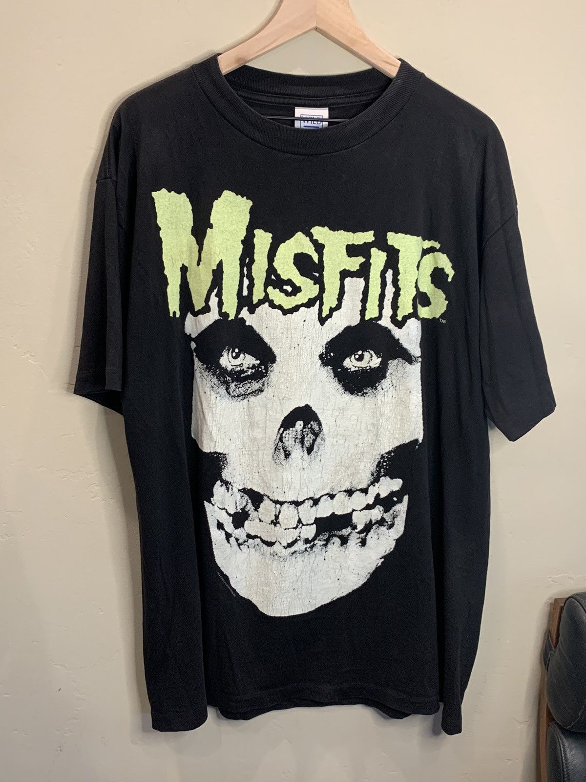 image of Band Tees x Misfits Vintage 1997 Misfits Glow In Dark Single Stitch Shirt in Black, Men's (Size XL)