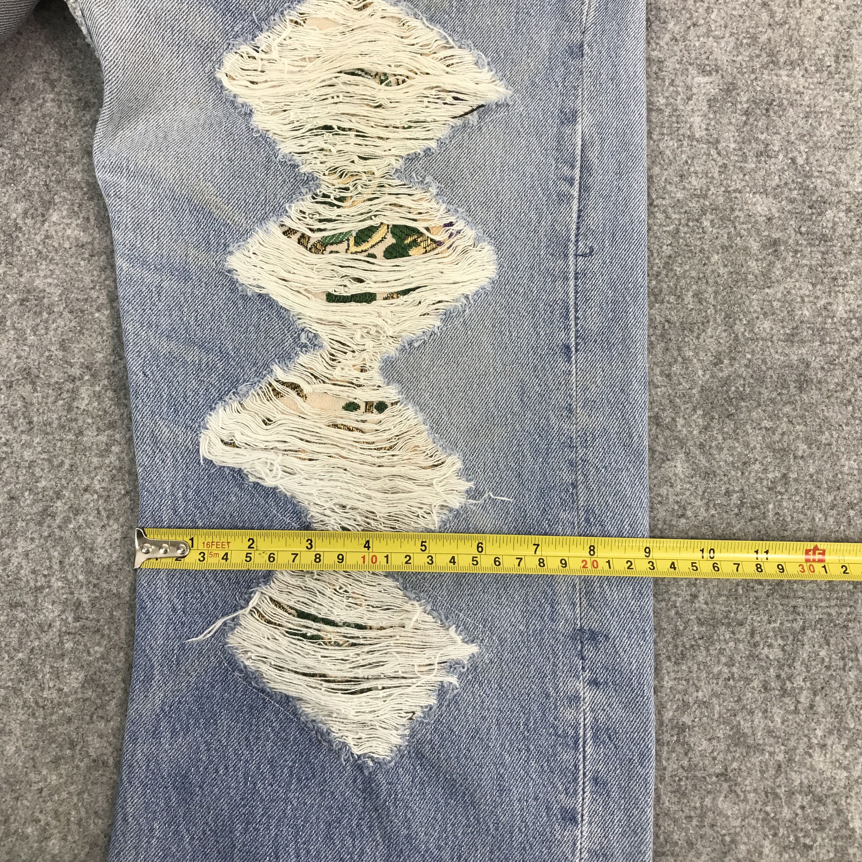 Levi's Vintage Clothing × Vintage Vtg Levi's 501 distressed patchwork denim jeans pants Size US 32 / EU 48 - 14 Thumbnail