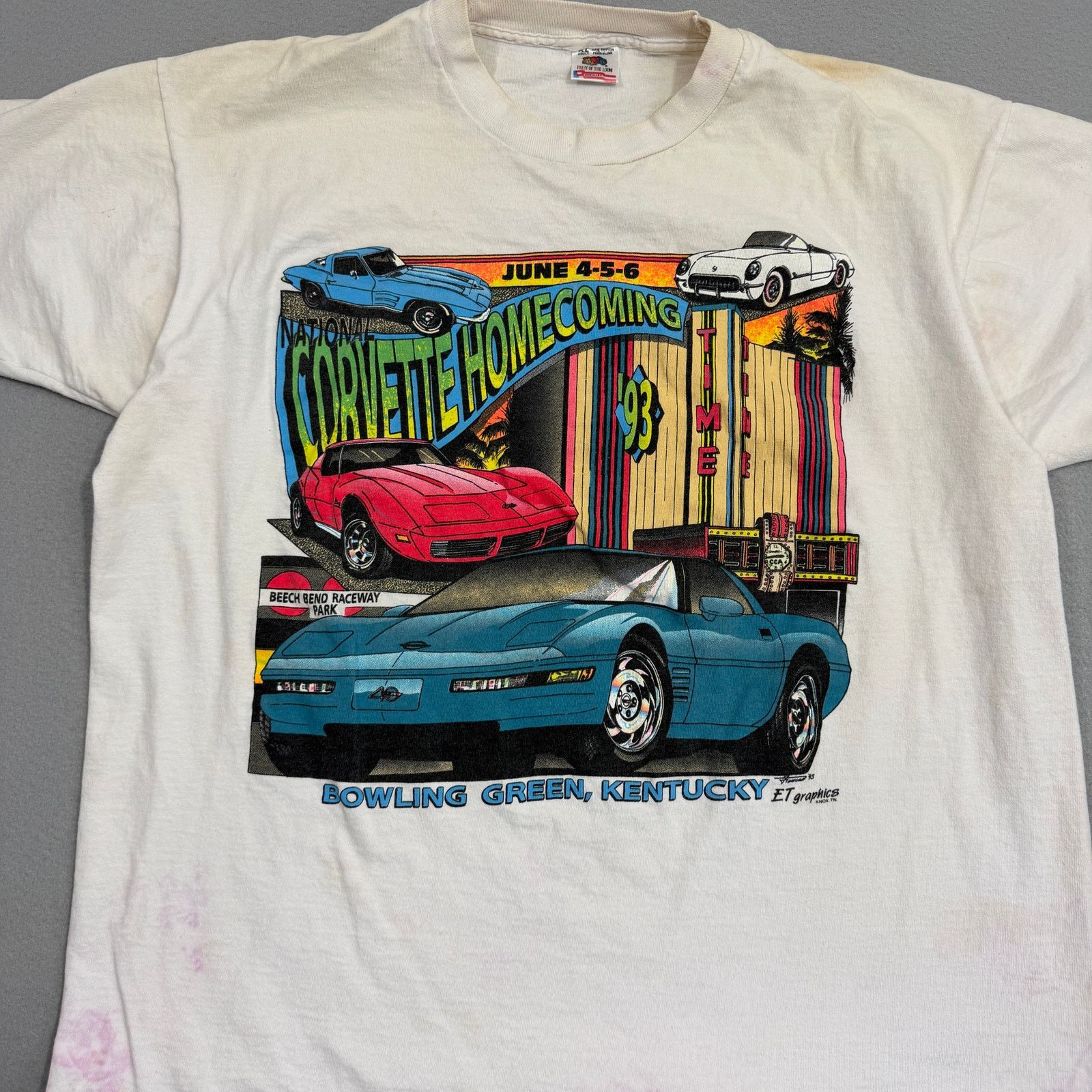 Vintage Vintage Corvette Homecoming Shirt Men's XL White 90s Size US XL / EU 56 / 4 - 2 Thumbnail