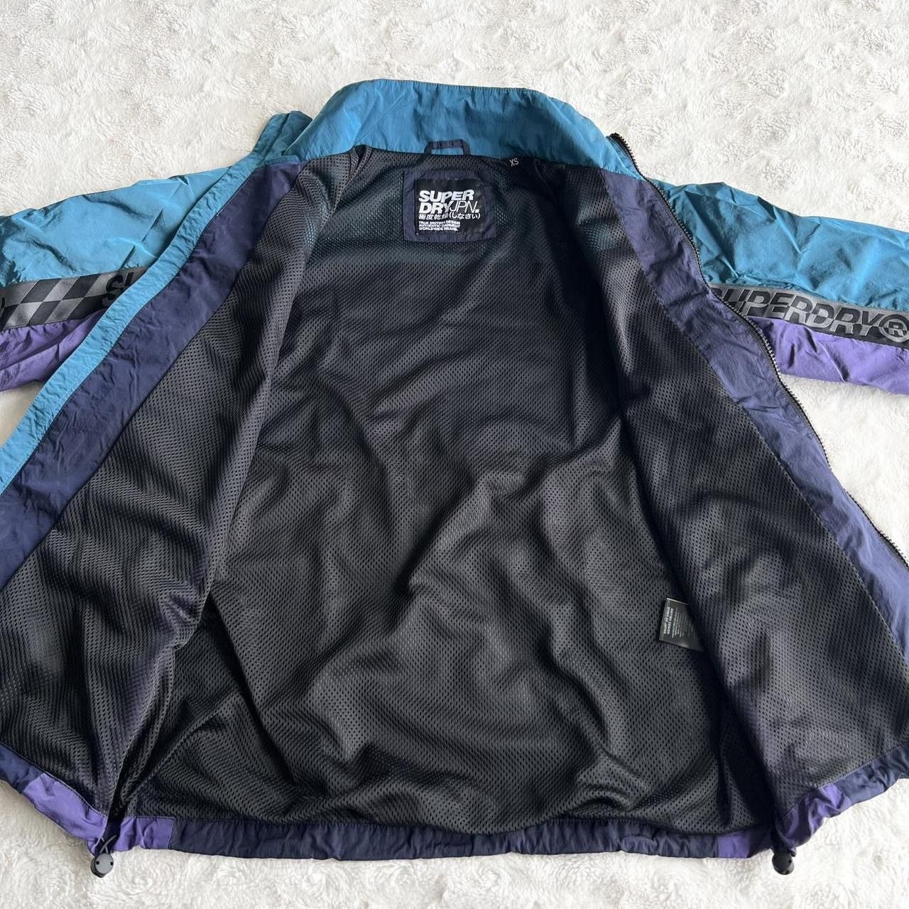 Superdry Superdry Track Jacket Mens XS Blue City Neon Colorblock Mesh Size US XS / EU 42 / 0 - 7 Thumbnail