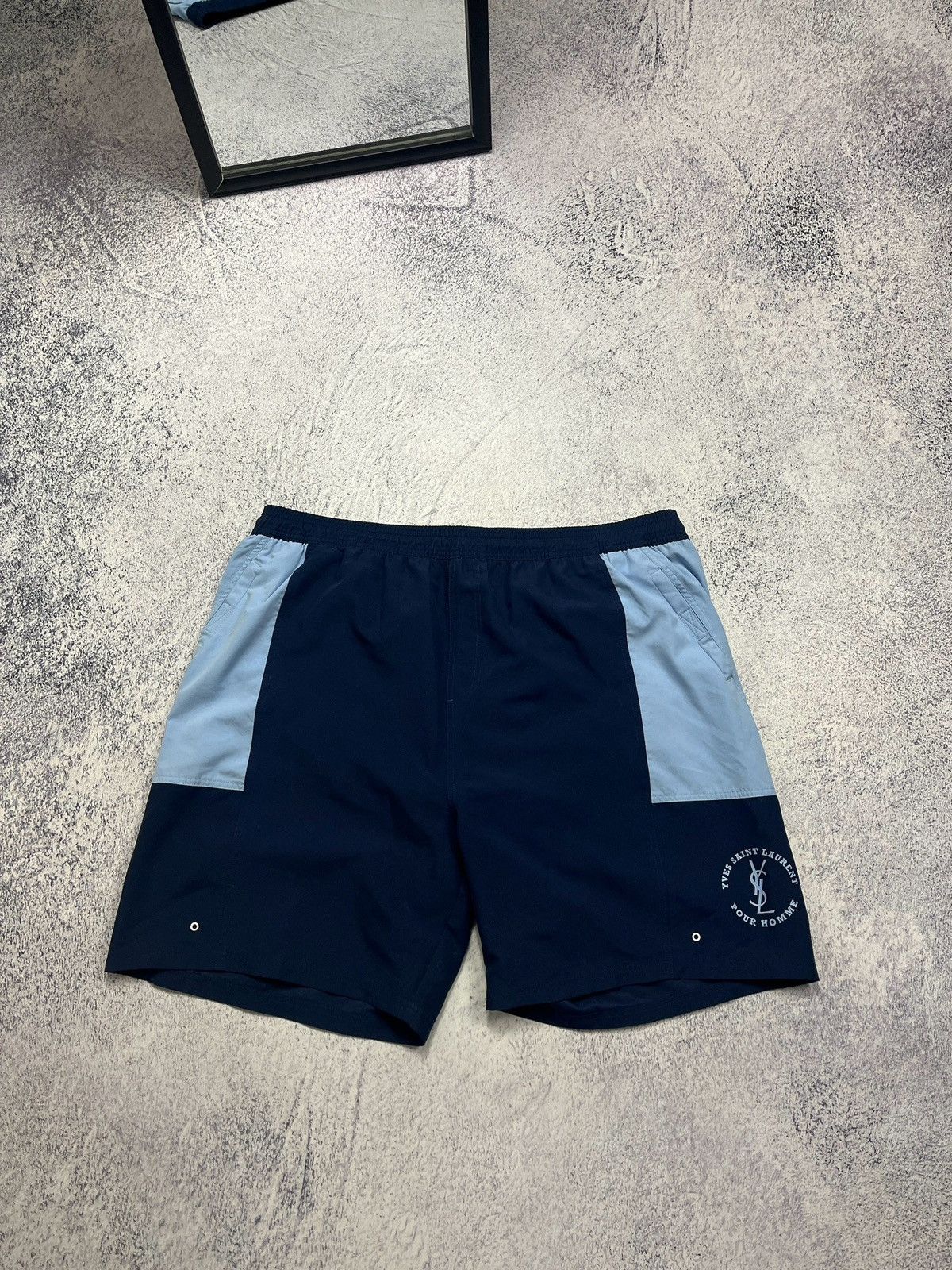 Saint Laurent Paris Vintage Y2K Yves Saint Lauren YSL Big Logo Summer Shorts Size US 42 / EU 58 - 1 Thumbnail