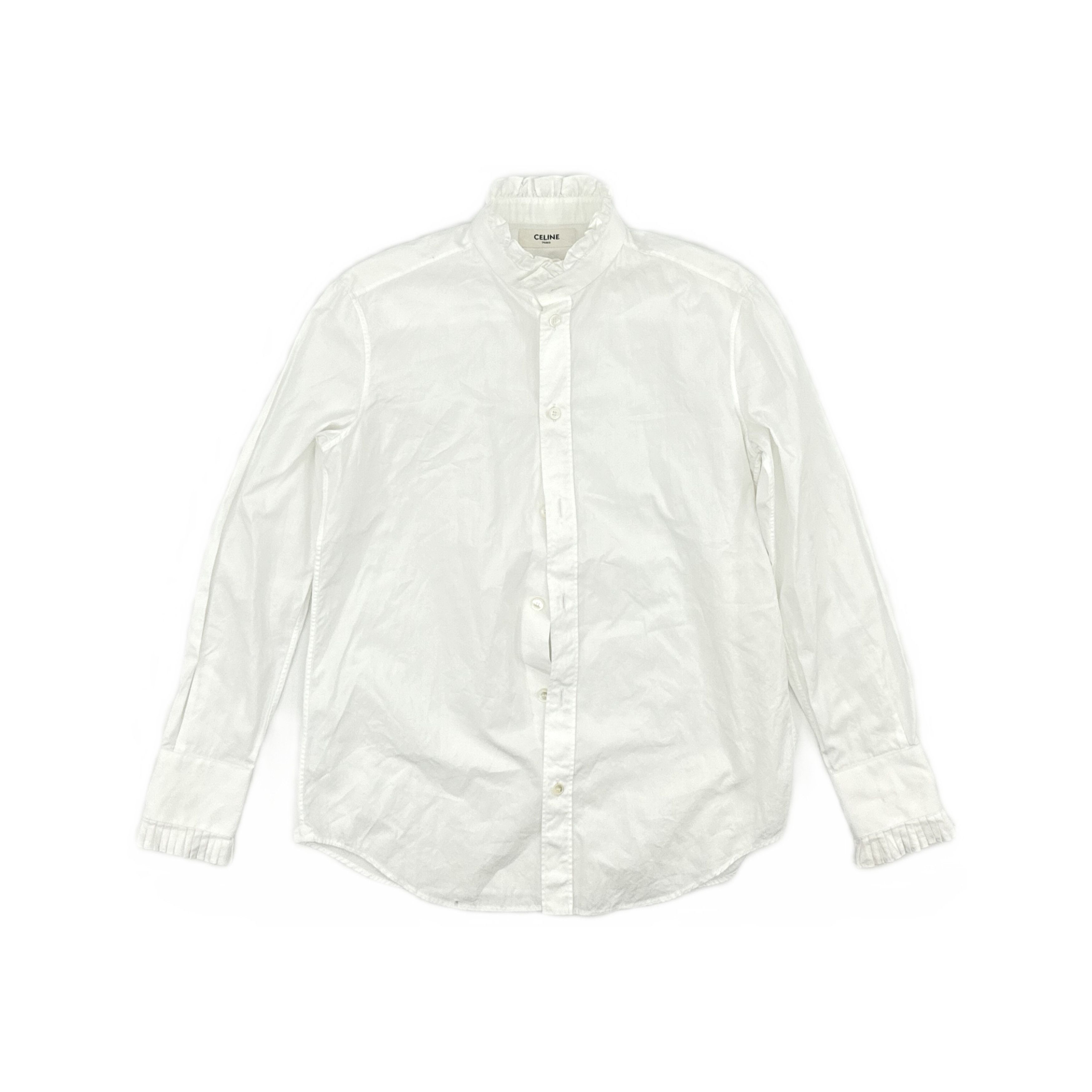 Celine Celine Ruffled Collar Button Up Shirt Size 36 Size XS / US 0-2 / IT 36-38 - 1 Thumbnail