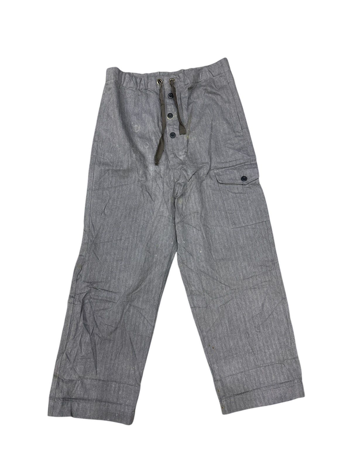Japanese Brand RNA INC WIDE LEG CARPENTER CARGO HICKORY DUNGAREES PANTS Size US 32 / EU 48 - 1 Thumbnail