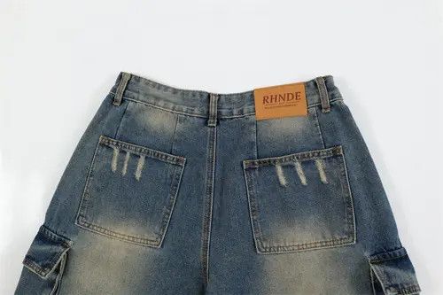 Other Men's wrinkl pockets dstressed washed cargo denim shorts y2k Size US 32 / EU 48 - 5 Thumbnail