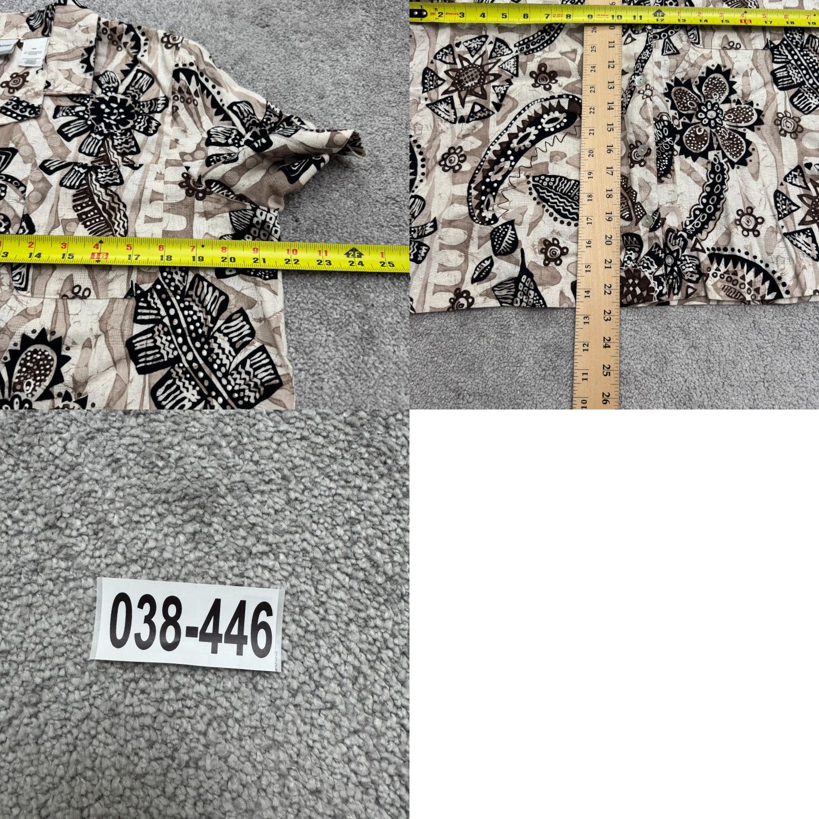 Vintage Vintage Alfred Dunner Linen Batik Paisley Button Down Shirt Womens 16P Brown Top Size XXL / US 16-18 / IT 52-54 - 8 Thumbnail