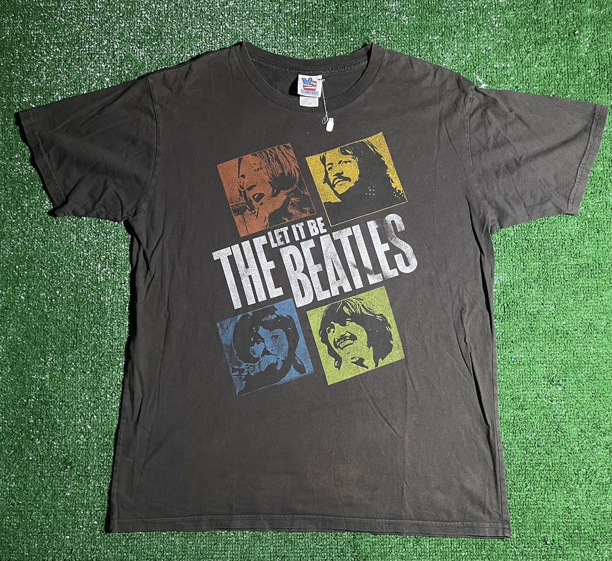 image of Band Tees x Vintage ‘Let It Be’ The Beatles T-Shirt in Black, Men's (Size Medium)