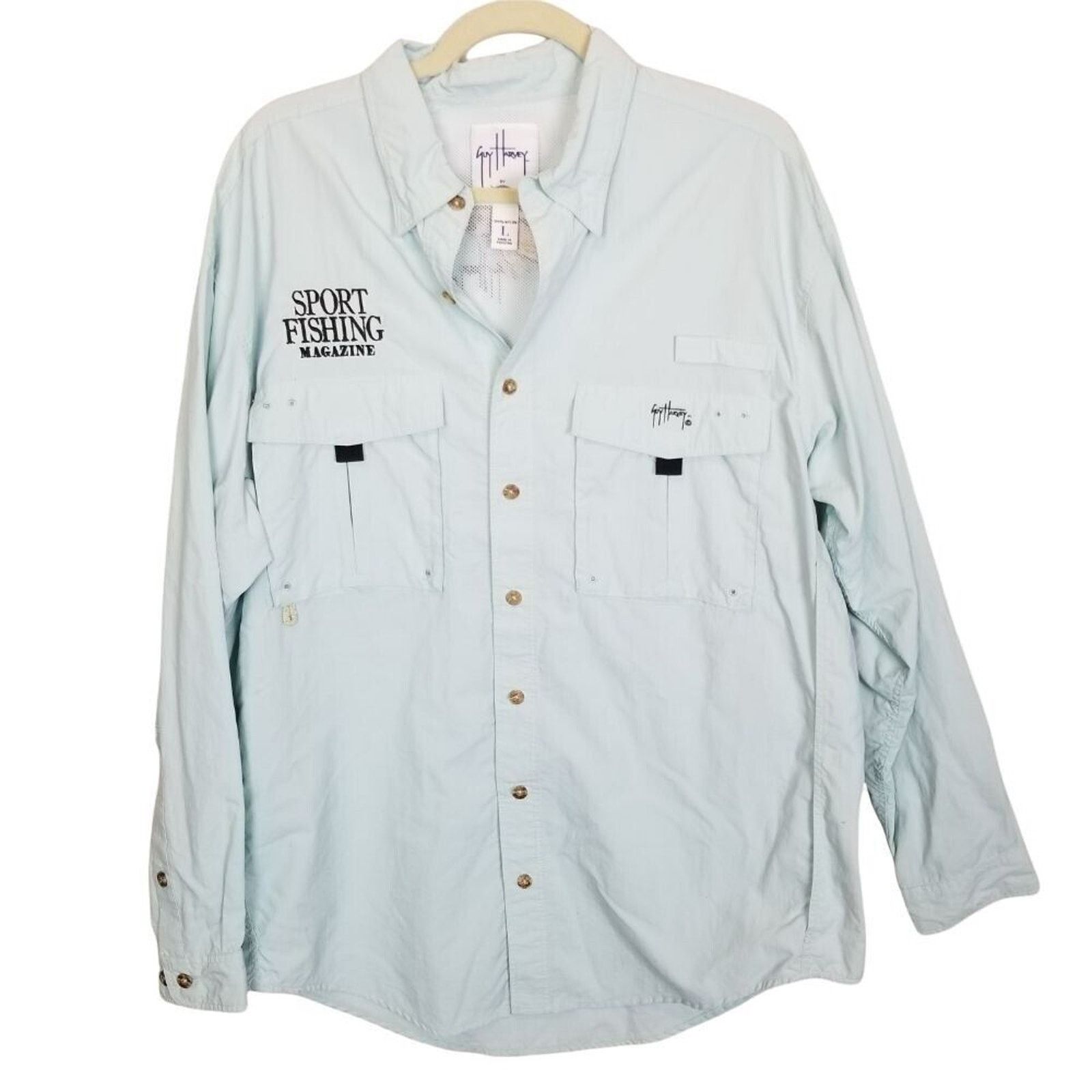 Guy Harvey Aftco Bluewater Guy Harvey Mens Vented Fishing Shirt Size L Size US L / EU 52-54 / 3 - 1 Thumbnail