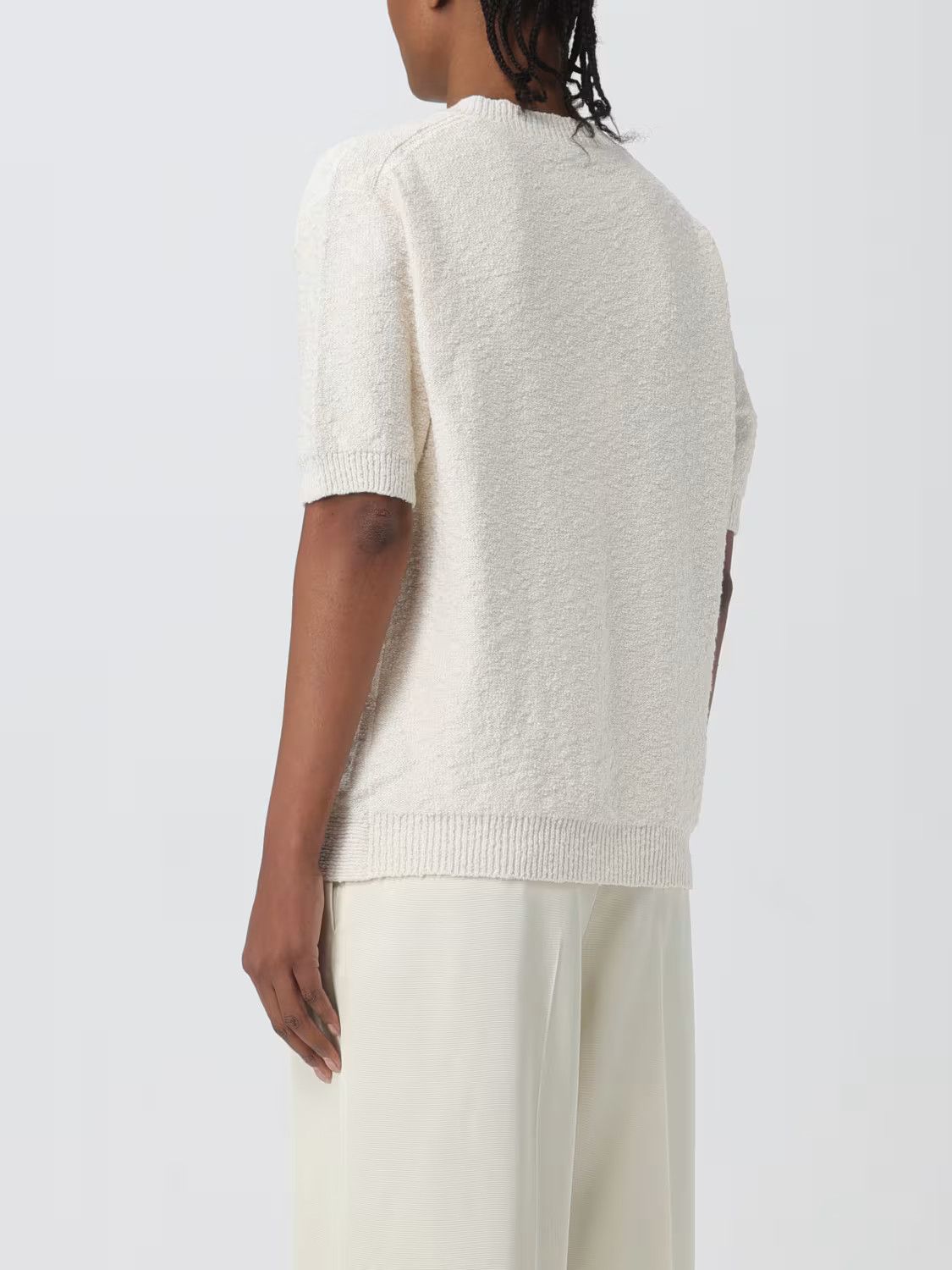 Maison Margiela o1w1db11225 V-neck Sweater in White Size M / US 6-8 / IT 42-44 - 3 Thumbnail