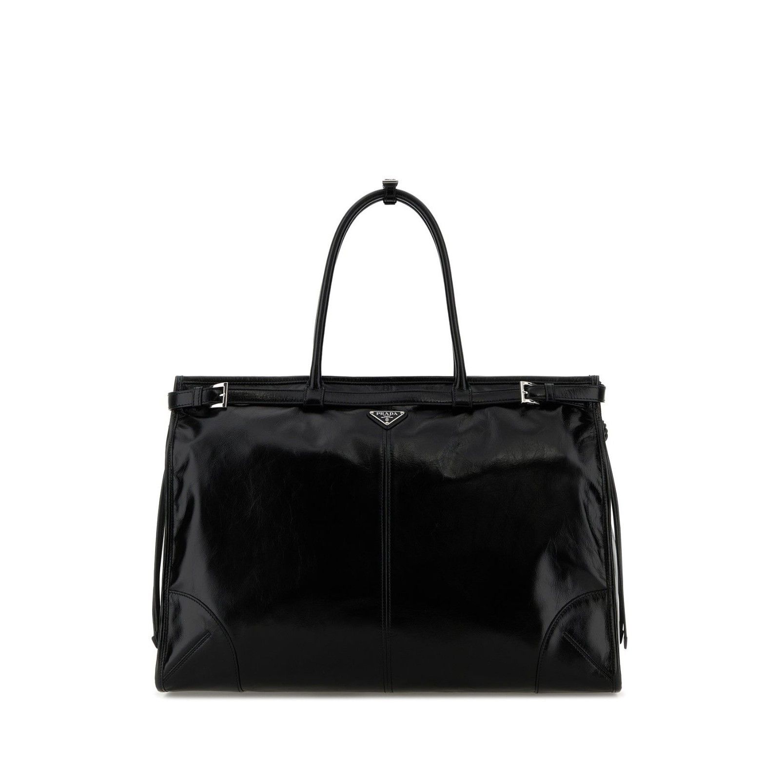 PRADA Chocolate Brown Leather Shopper Tote Bag New And Authe