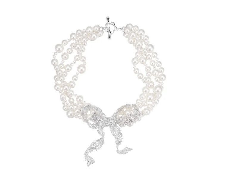 Shushu/Tong YVMIN × SHUSHU/TONG Lace Bow Imitation Pearl Necklace Size ONE SIZE - 2 Thumbnail