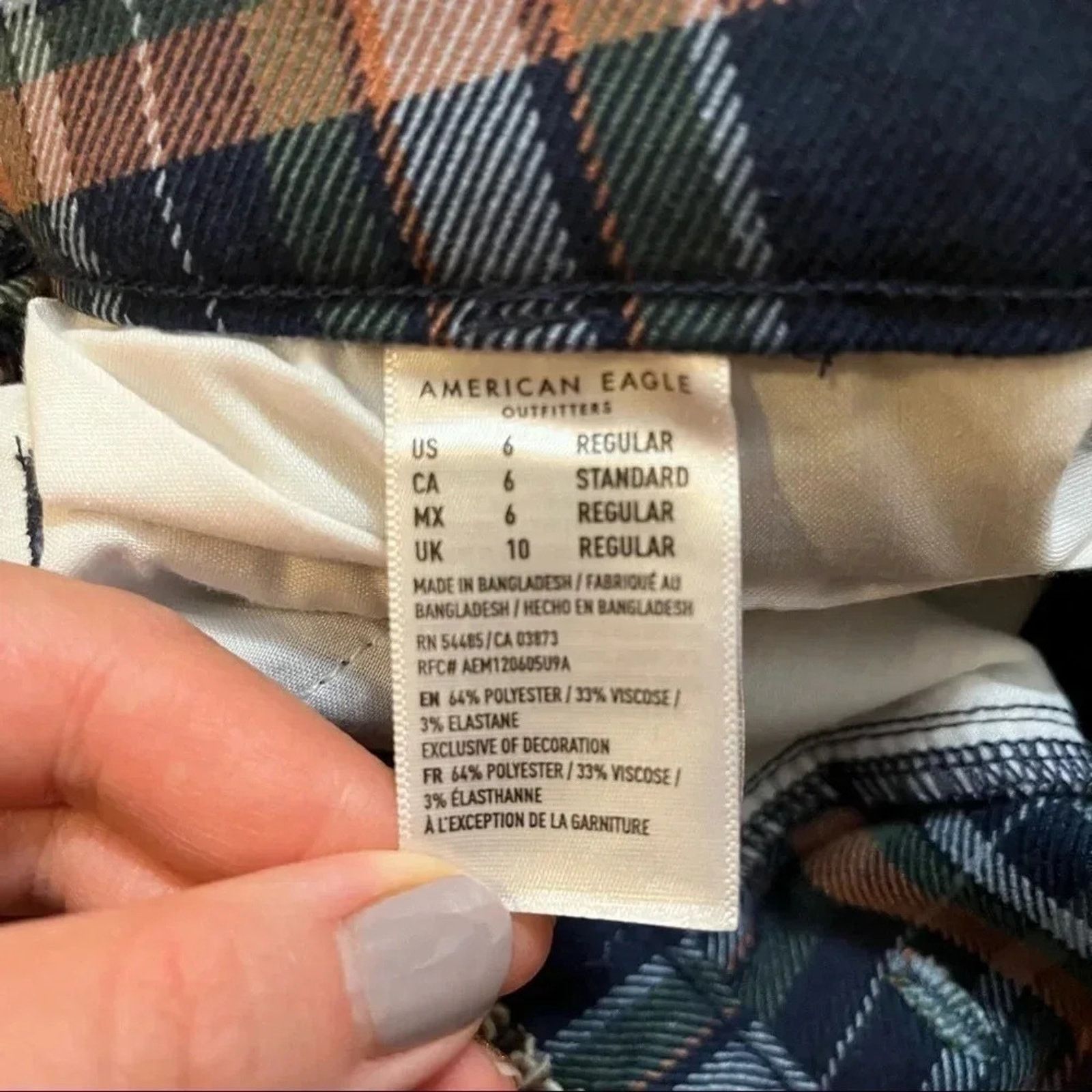 American Eagle Outfitters American Eagle Super High Rise Skinny Trousers Sz 6 Plaid Size 28" / US 6 / IT 42 - 11 Thumbnail