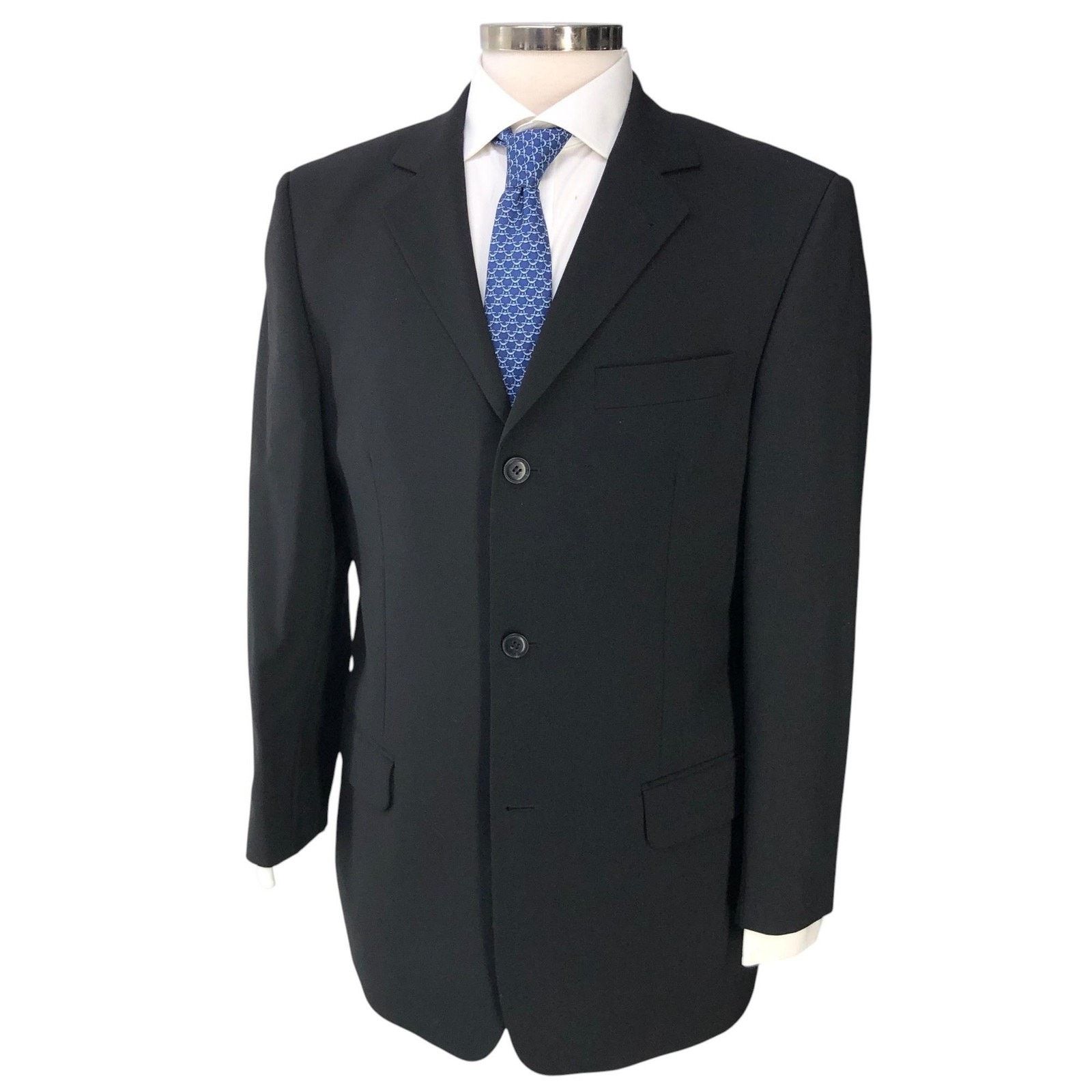 s.Oliver s.Oliver Blazer 46 Black Lars Wool Blend Three Button Jacket Size 42R - 1 Thumbnail