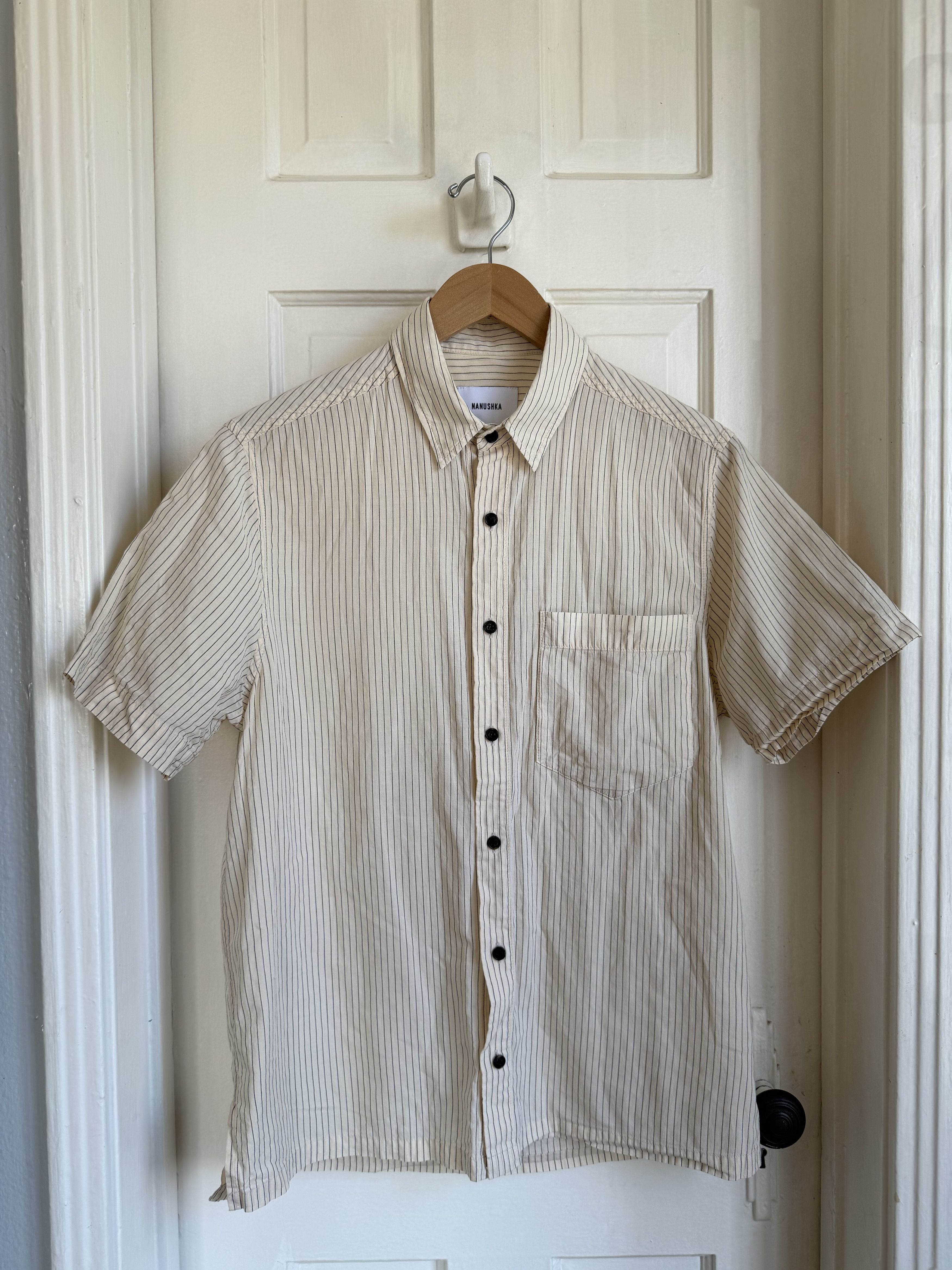 Nanushka Nanushka Adam Shirt Striped Cream Size US S / EU 44-46 / 1 - 1 Thumbnail