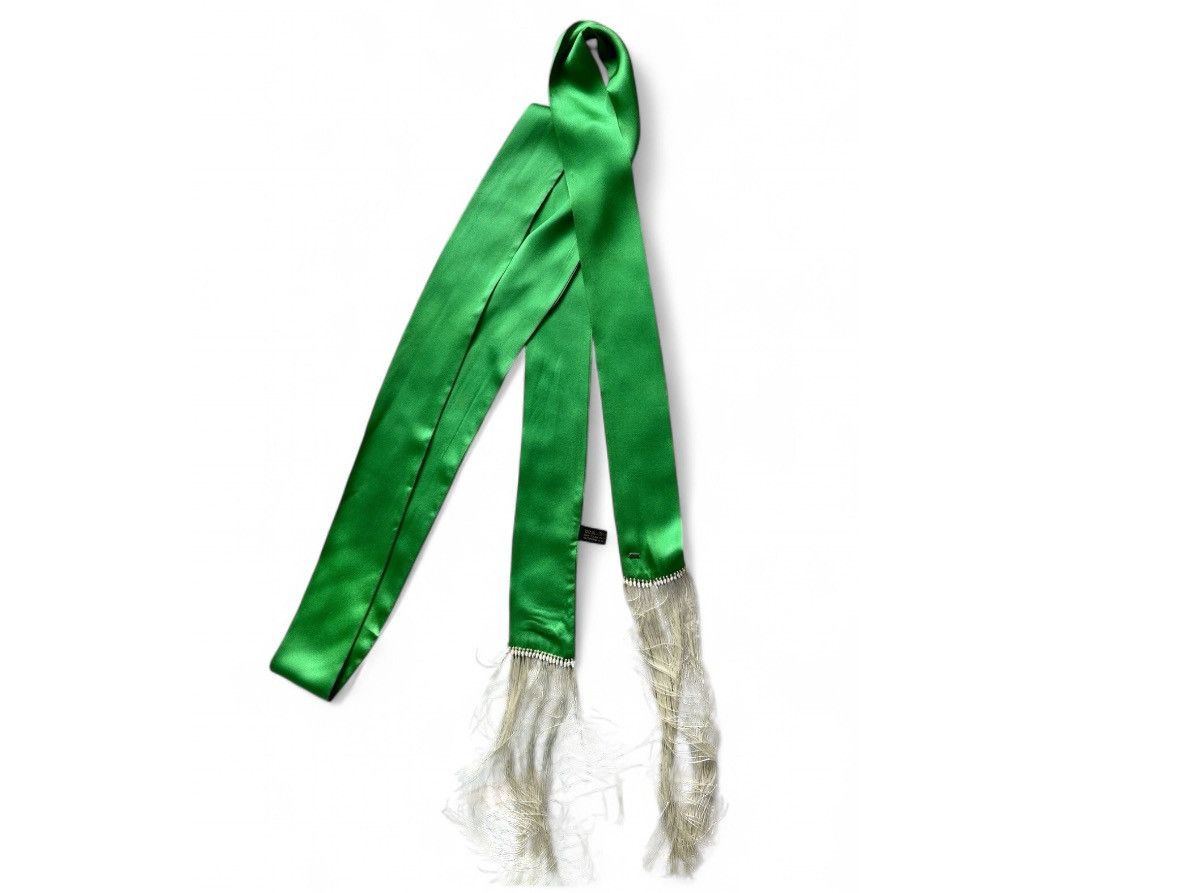 Dior LOOKING FOR Green Dior Hedi Slimane Silk Fringe Scarf Size ONE SIZE - 1 Preview