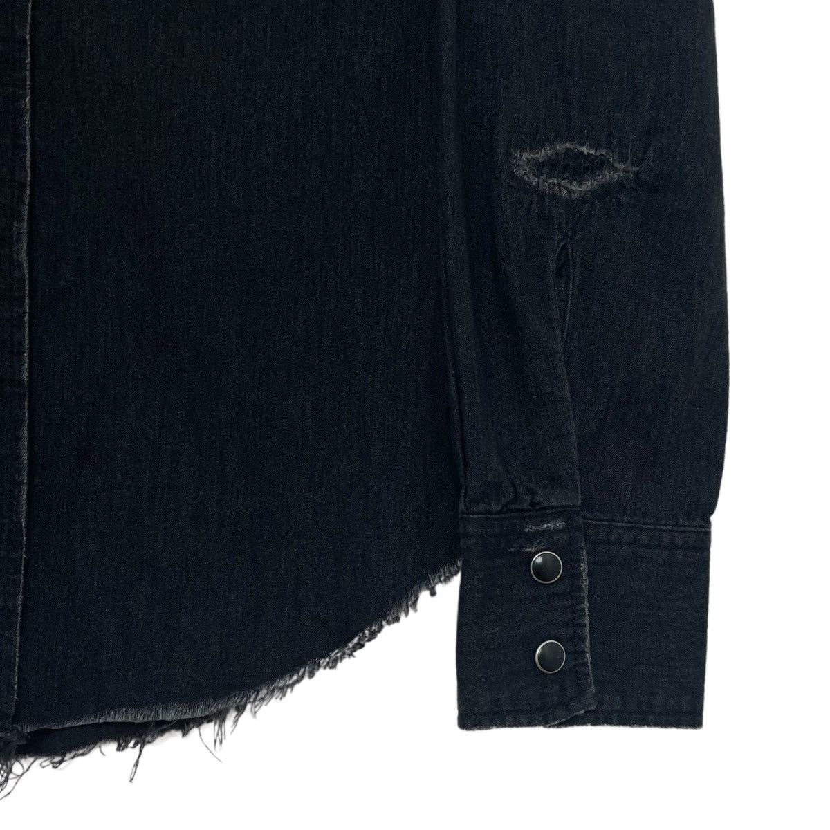 Yves Saint Laurent Yves Saint Laurent Metal Rivet Premium Ripped Shirt K26WX Size S / US 4 / IT 40 - 4 Thumbnail