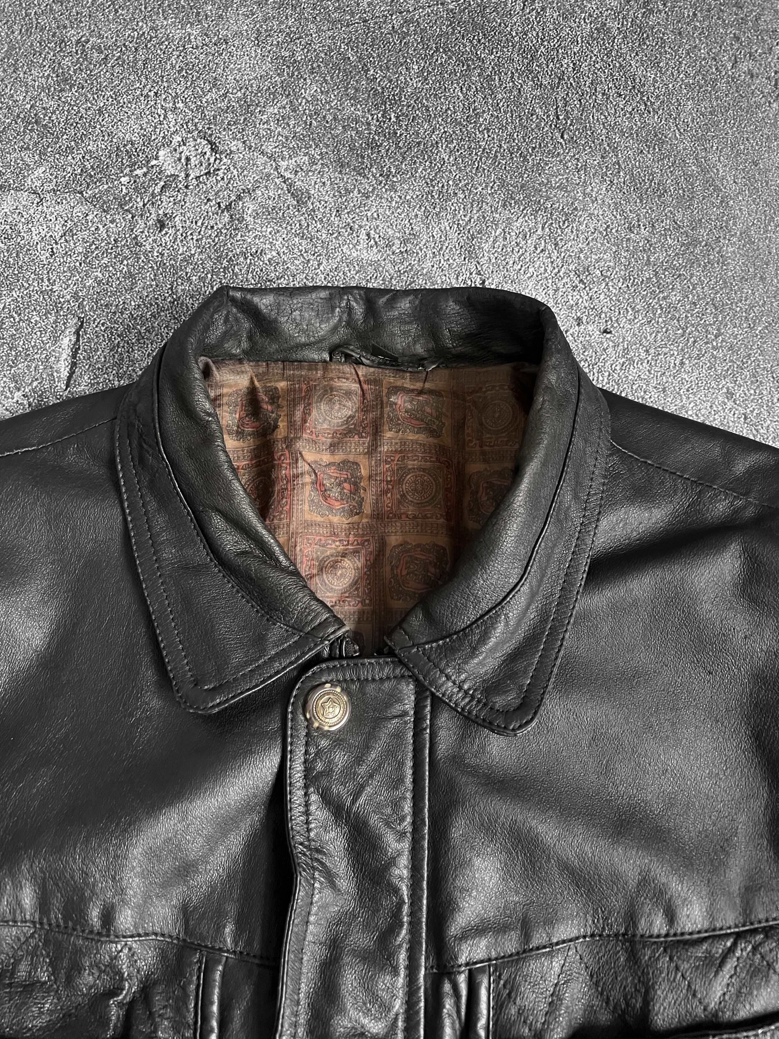 Vintage Vintage genius leather jacket aviator echt leder Size US L / EU 52-54 / 3 - 8 Thumbnail