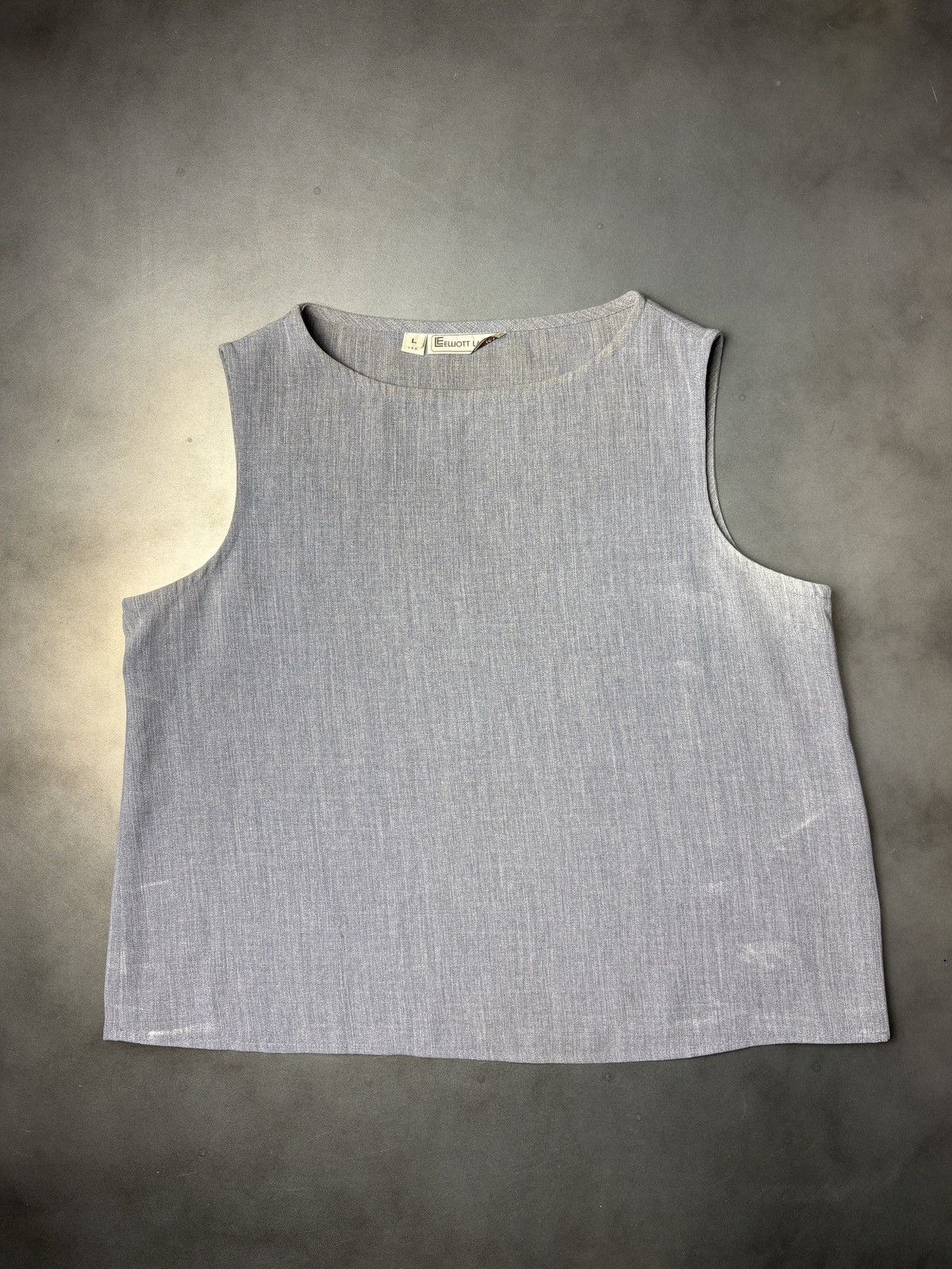 Vintage 1980s Vintage Sleeveless Blouse Shirt Short Crop Made in USA Size L / US 10 / IT 46 - 2 Thumbnail